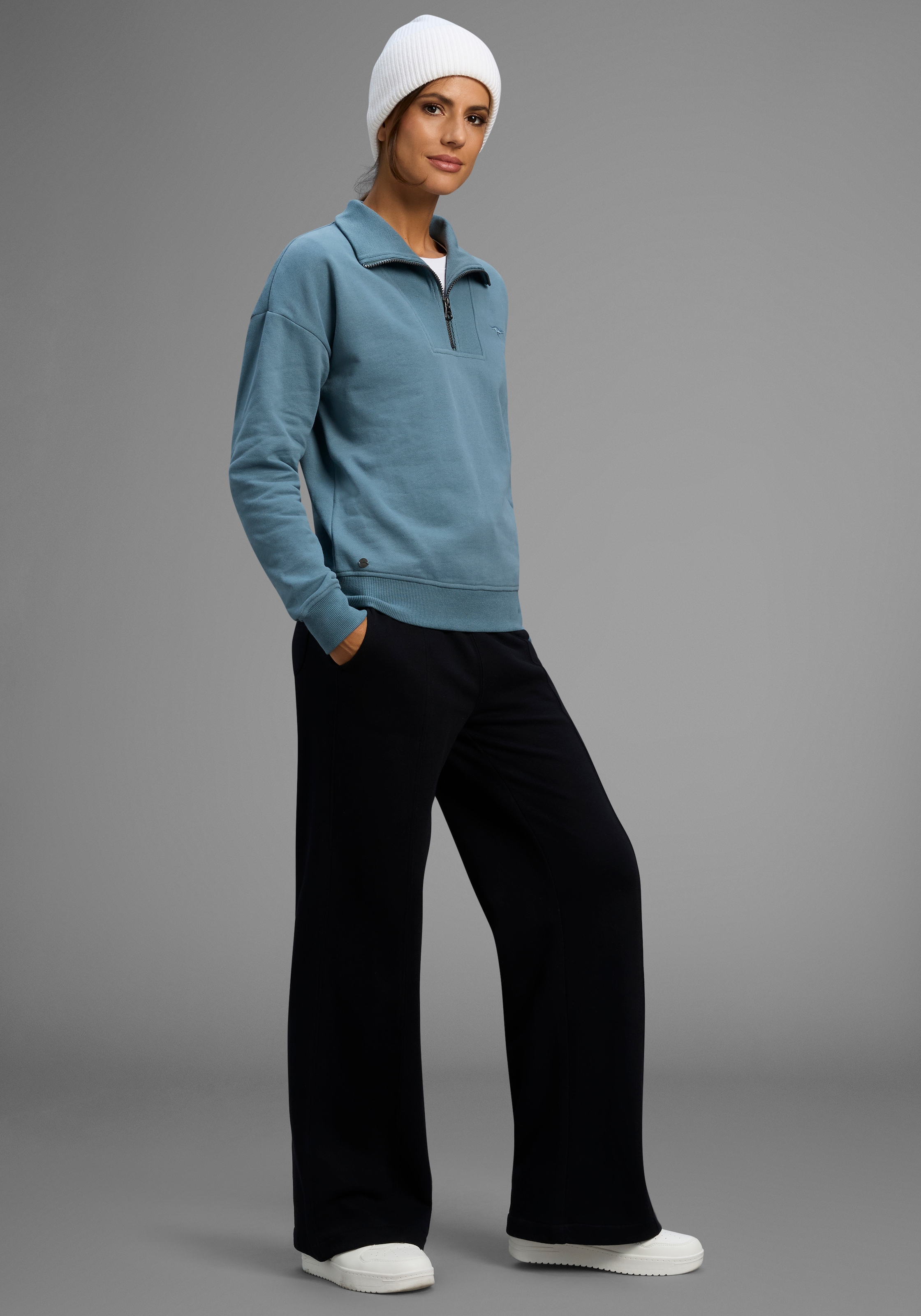 KangaROOS Sweatshirt, mit Troyer-Kragen