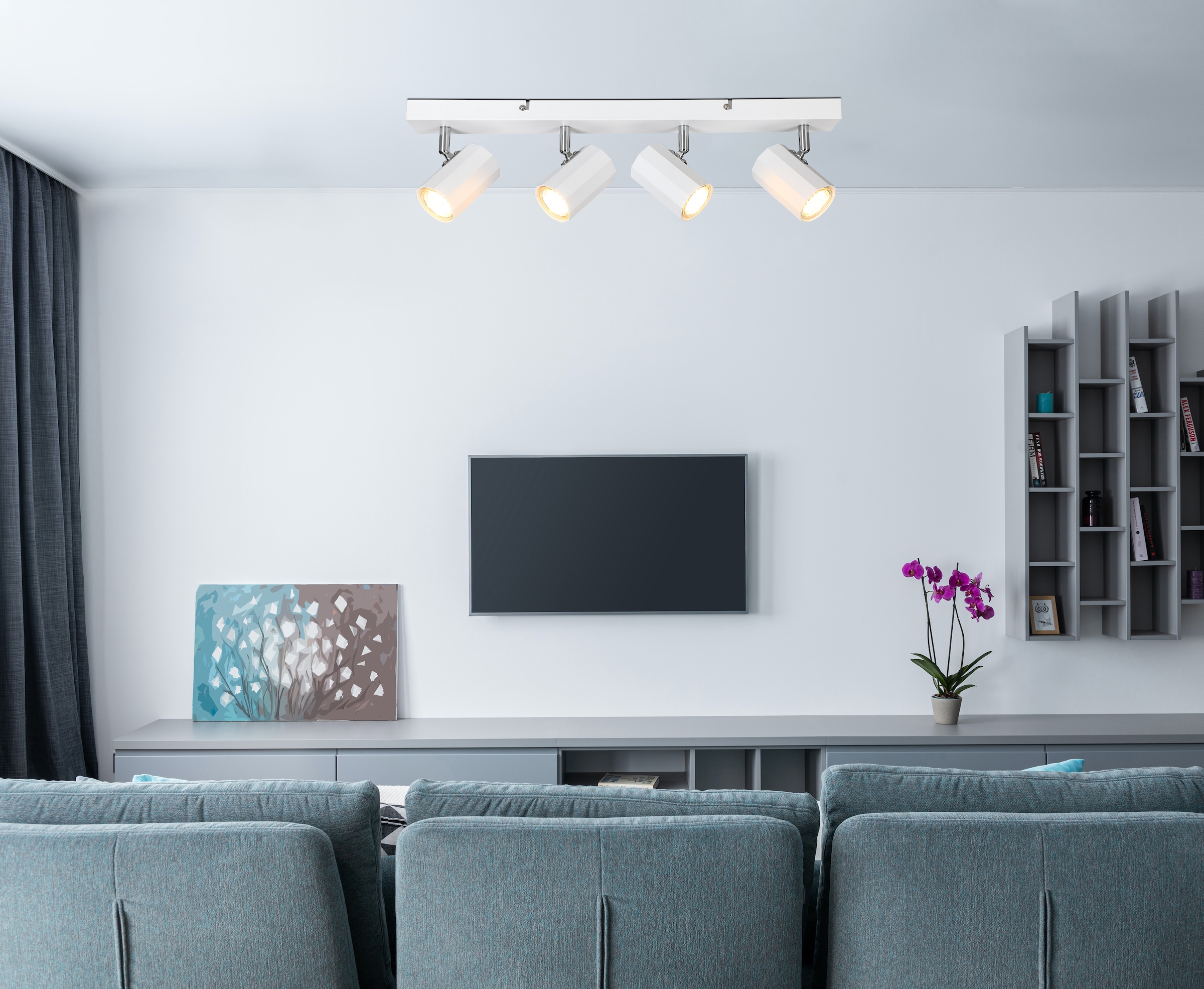 GLOBO LIGHTING Deckenstrahler »JAMES«, Leuchtmittel GU10 | ohne Leuchtmittel, Deckenspot/weiß/Wohnzimmer/Flur/Schlafzimmer