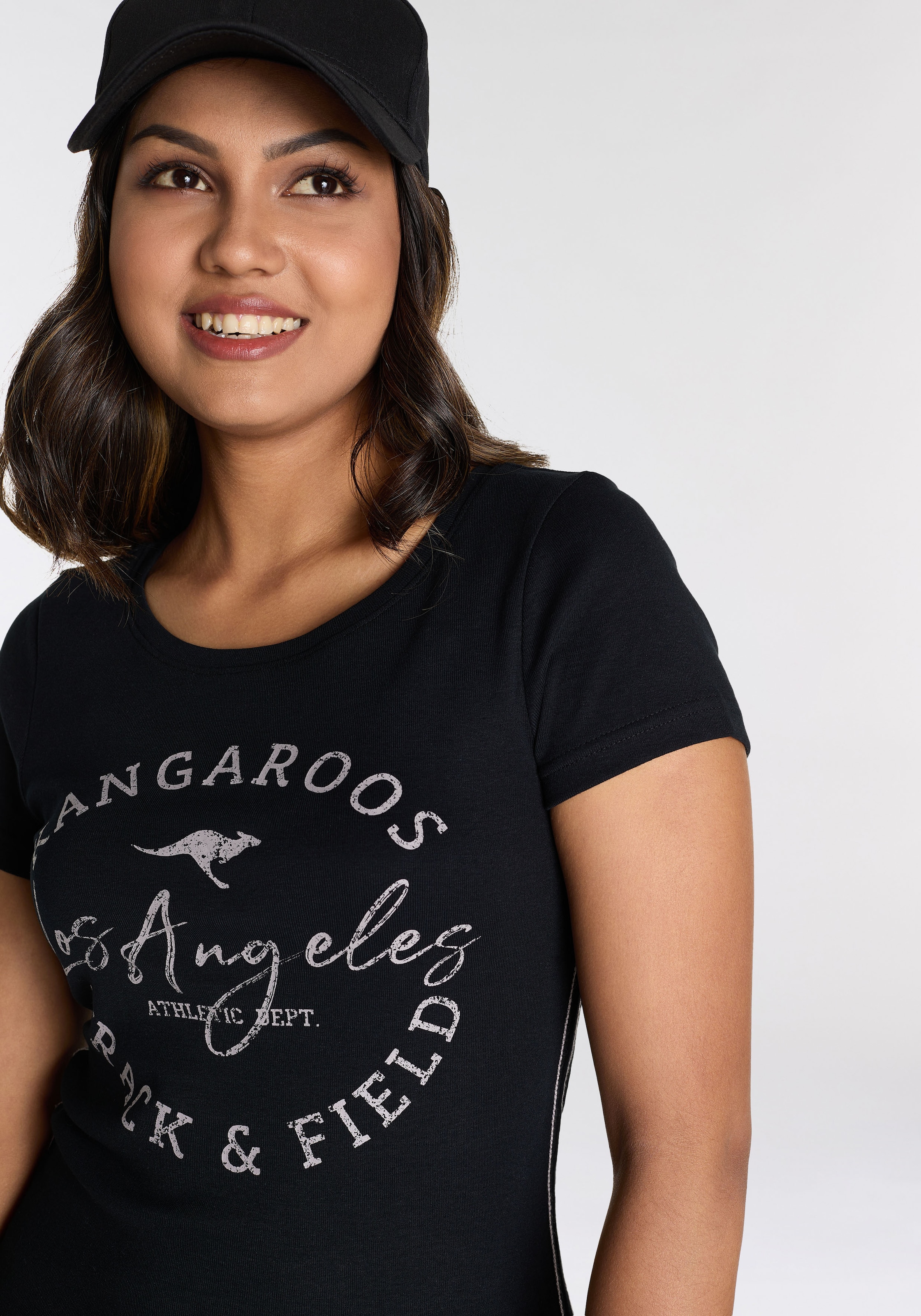KangaROOS Print-Shirt, sehr figurbetonter Schnitt, Print, Rundhalsausschnitt