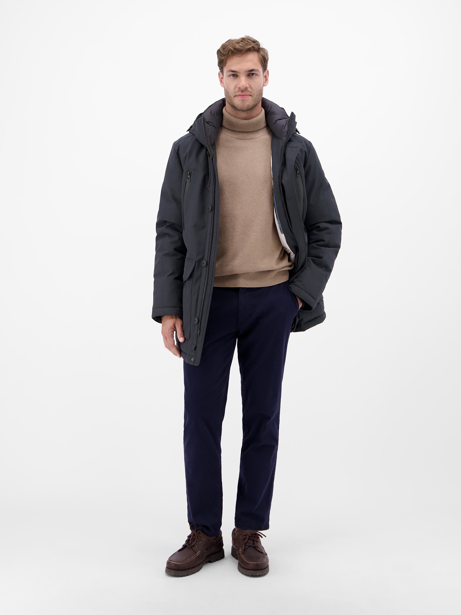 LERROS Steppjacke »LERROS Herren-Parka in Twillstruktur«, mit Kapuze, Wasser- und windabweisend, atmungsaktiv