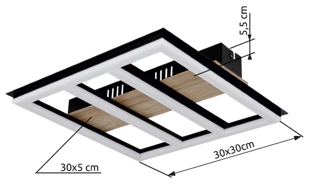 GLOBO LIGHTING Deckenleuchte »FROOMY« LED-Modul 1 Stk. Warmweiß Deckenlampe Wohnzimmer-Leuchte Schlafzimmer-Leuchte Flur Küche