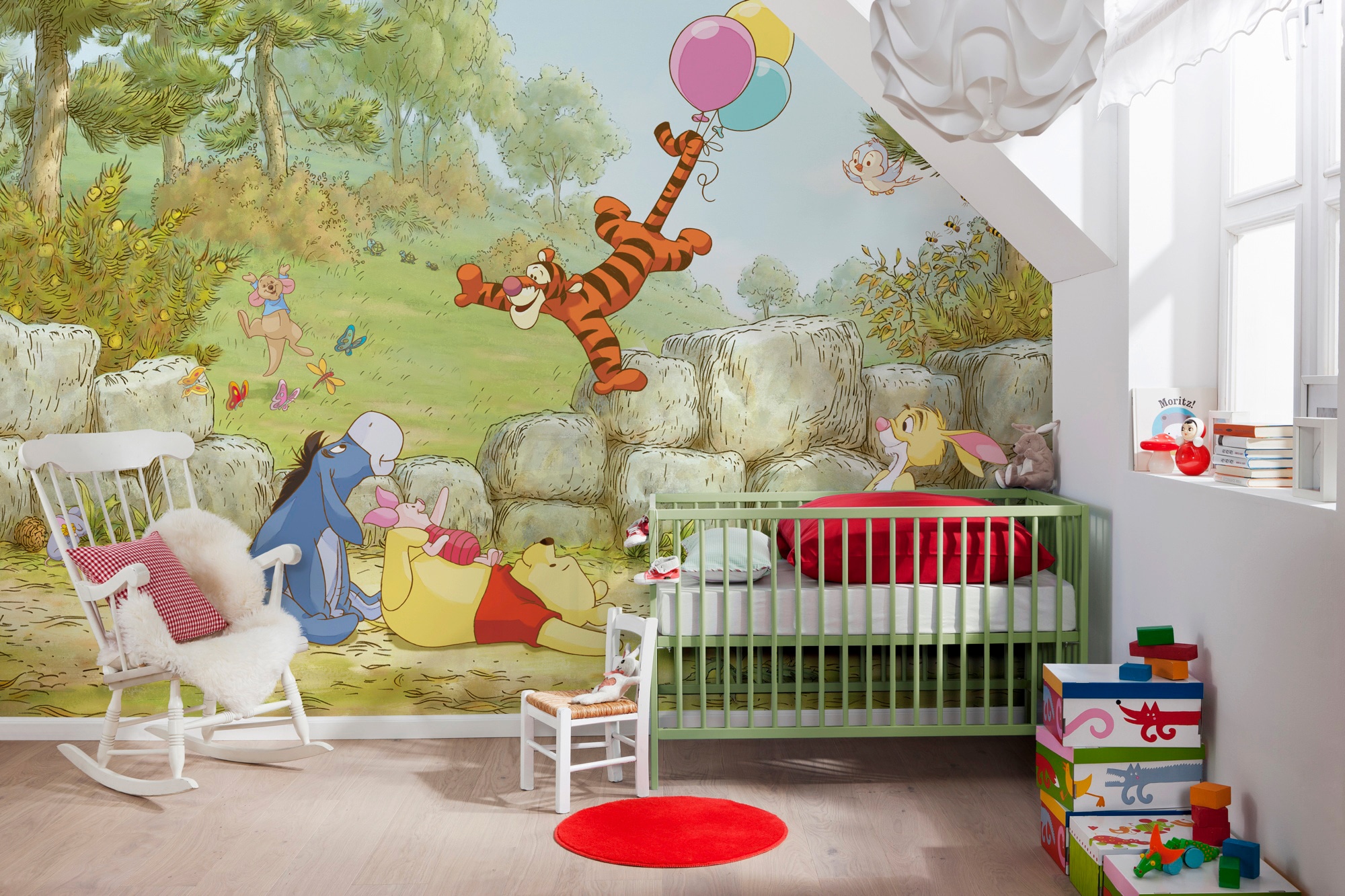 Komar Fototapete »Winnie Pooh Ballooning«, 368x254 cm (Breite x Höhe), inklusive Kleister