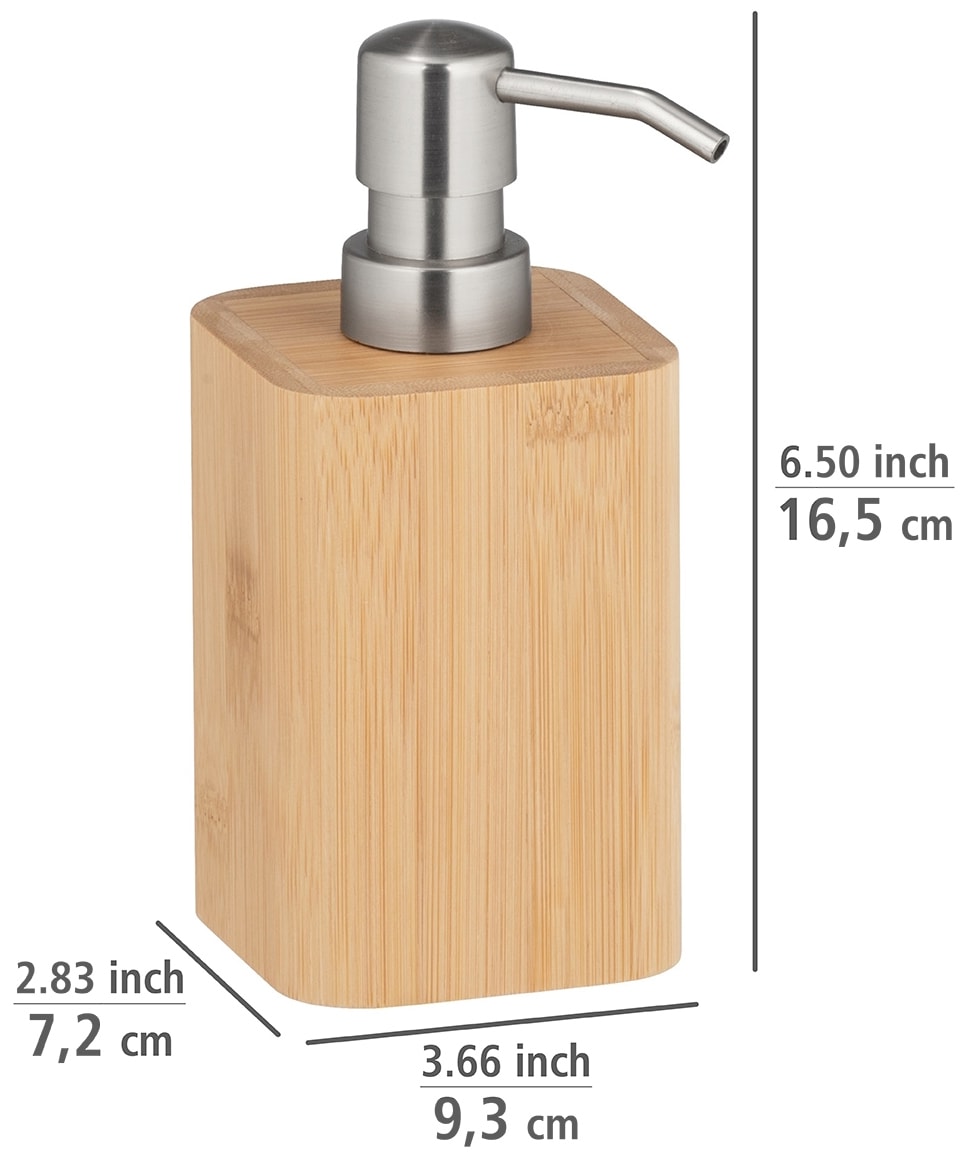 WENKO Seifenspender »Bambusa«, aus Bambus, Füllmenge: 220 ml