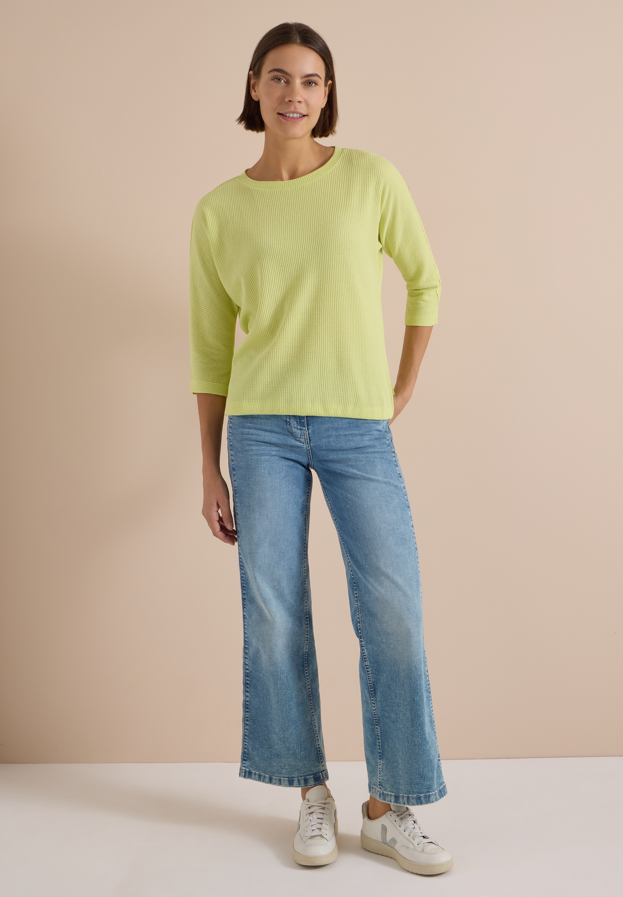 Cecil 3/4-Arm-Shirt mit Waffelstruktur