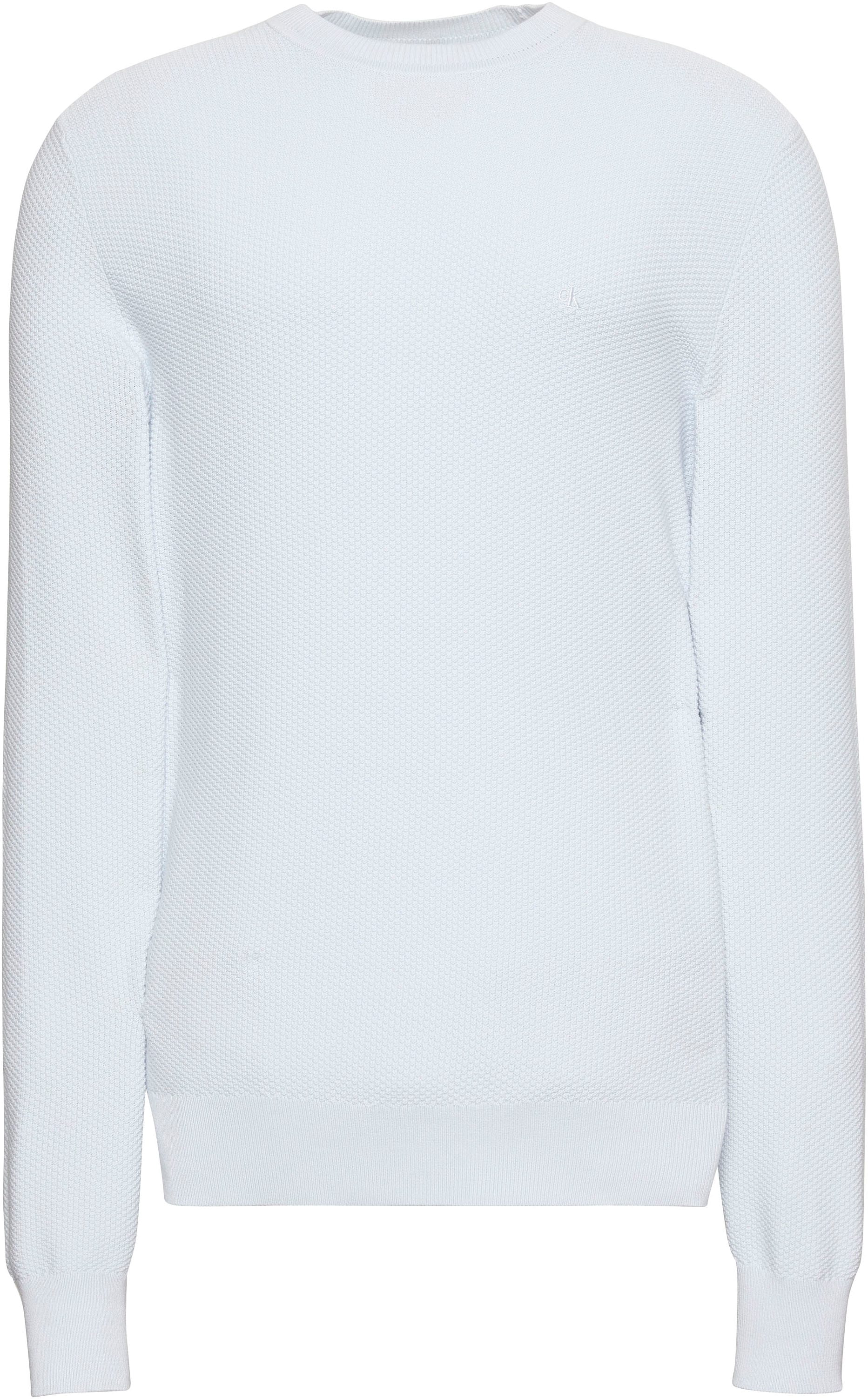 Calvin Klein Rundhalspullover "LS TEXTURED COTTON CREWNK SWEATE" Regular fi günstig online kaufen