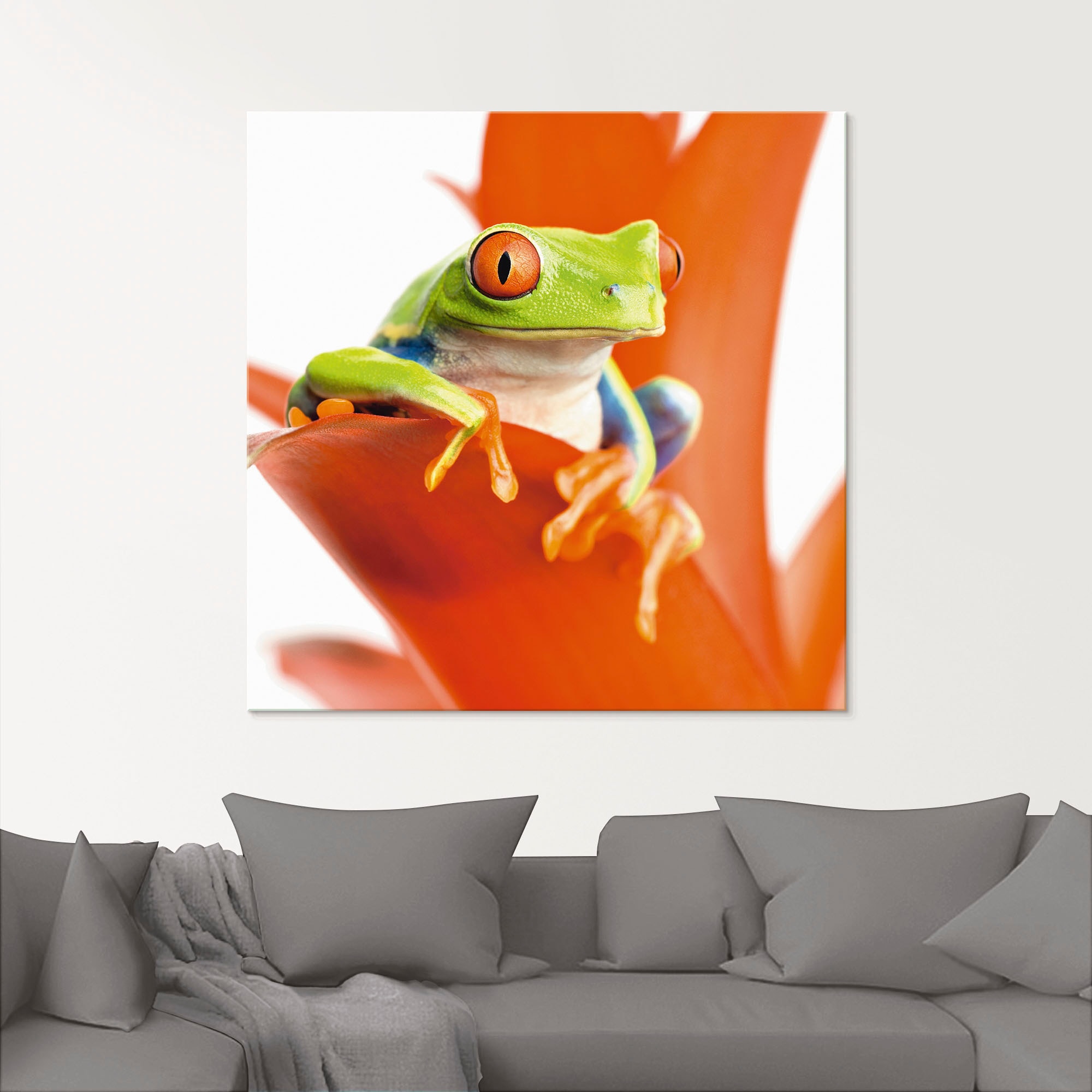 Artland Glasbild »Frosch auf seinem Thron«, Wassertiere, (1 St.), in verschiedenen Größen