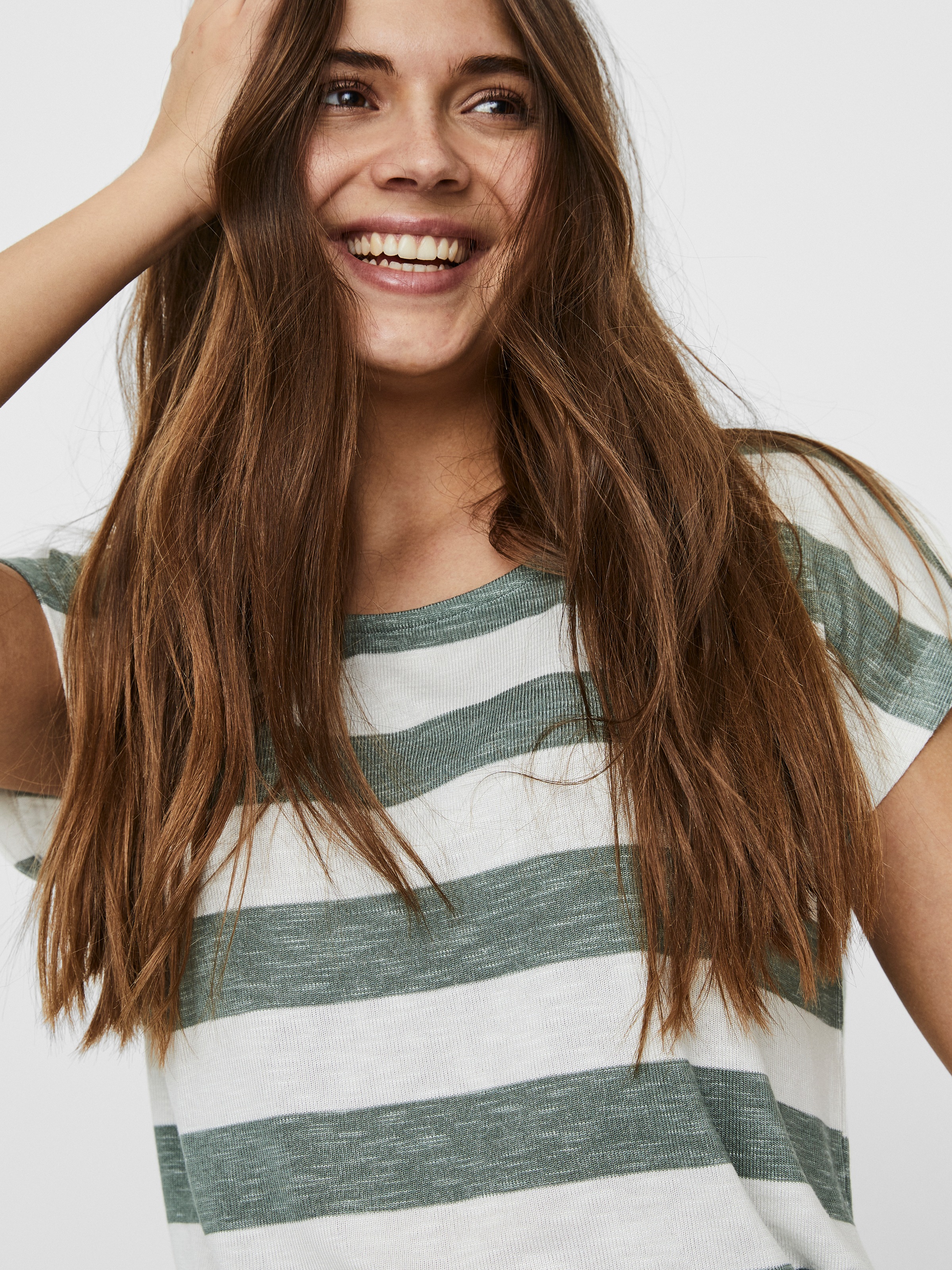 Vero Moda Kurzarmshirt "VMWIDE STRIPE SL TOP GA JRS NOOS" Viskosemischung günstig online kaufen