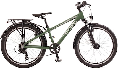 ATB »24" "SWOP" Jugendfahrrad matt-grün mit Federgabel«, 8 Gang, Shimano, Shimano-TX...