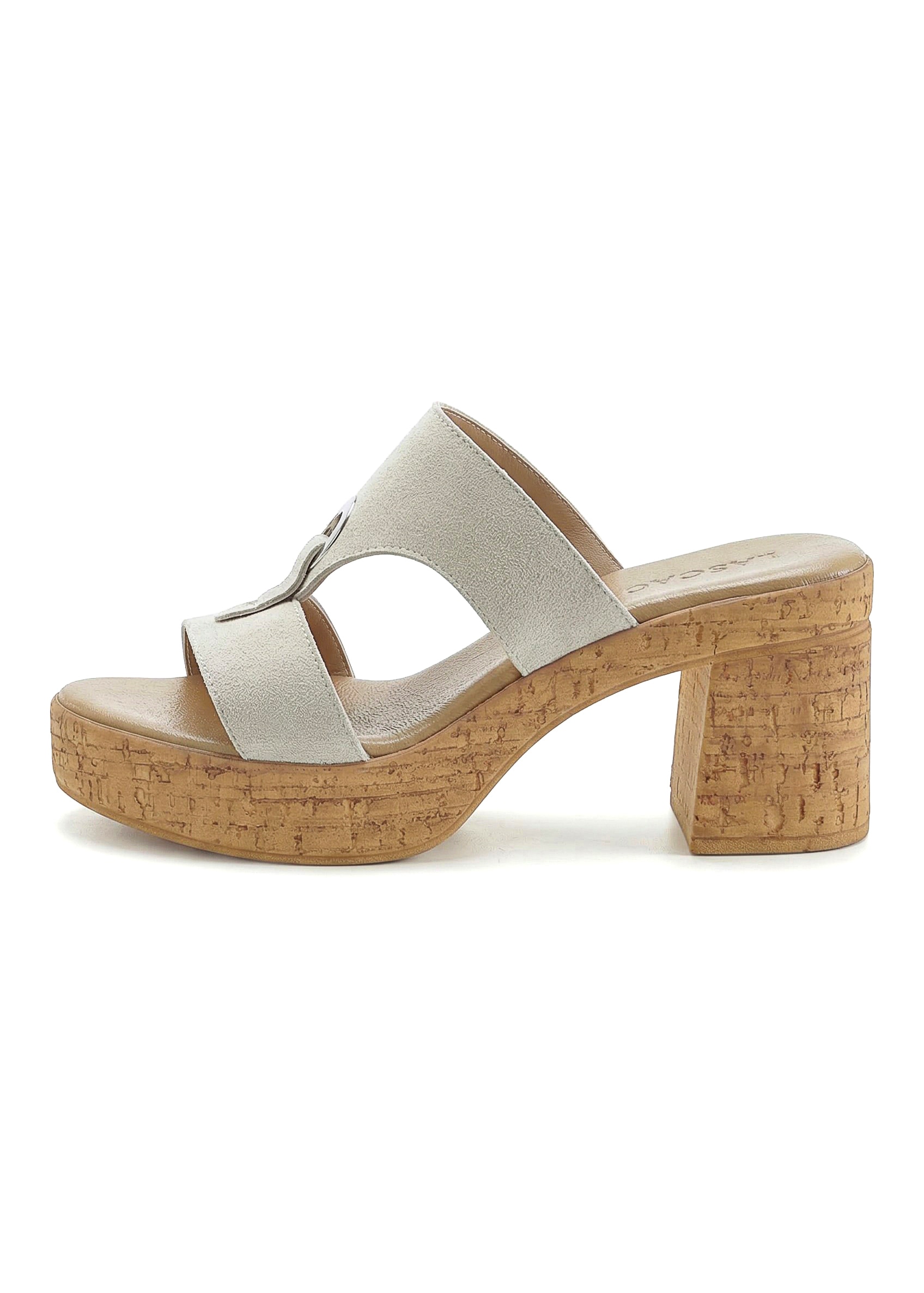 LASCANA Pantolette »Sandale, Mule, offener Schuh, Sommerschuh,«  aus Leder mit Blockabsatz