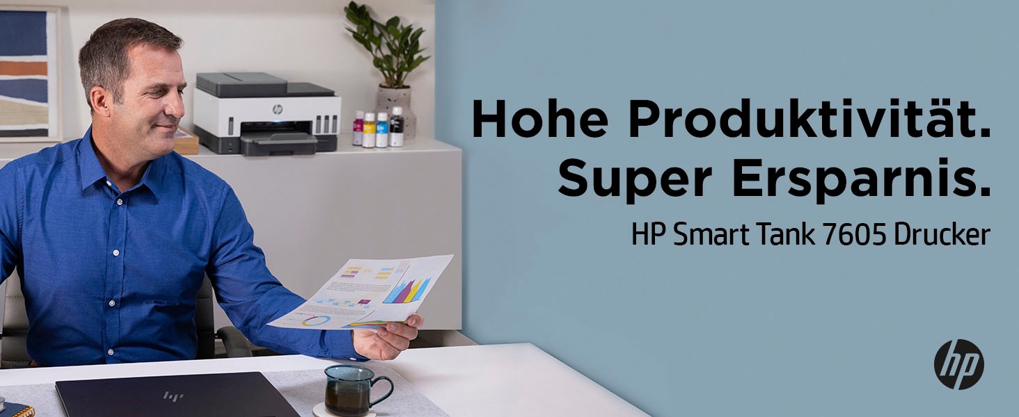 HP Multifunktionsdrucker »Smart Tank 7605«, Ohne Patronen, kompromisslos und bis 3 Jahre Tinte im Lieferumfang.