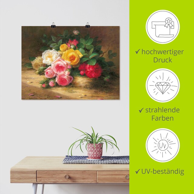 | Wandbild oder Arrangements, »Blumen Leinwandbild, St.), Wandaufkleber versch. in kaufen Größen I«, Komposition Artland (1 als BAUR Poster Alubild,