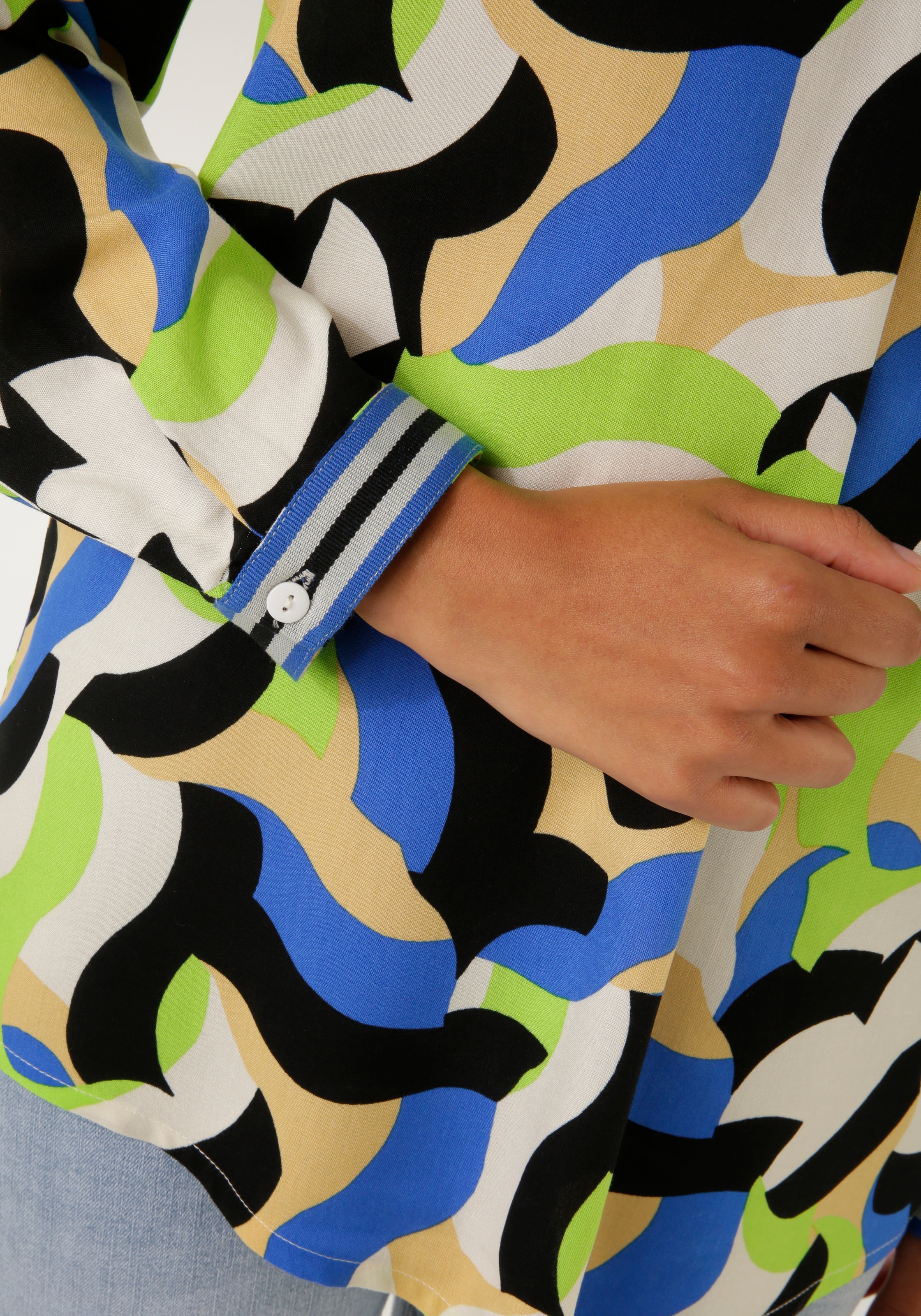 Aniston CASUAL Schlupfbluse, mit trendfarbenen, graphischen Druck - NEUE  KOLLEKTION für kaufen | BAUR