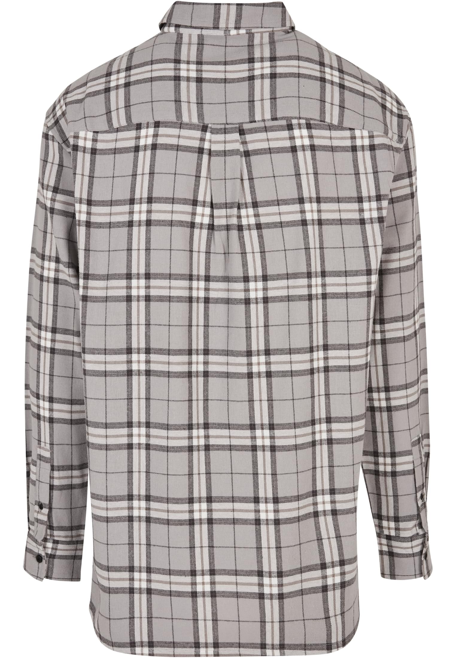 URBAN CLASSICS Langarmhemd »Urban Classics Herren Long Oversized Grey Check Shirt«, (1 tlg.)