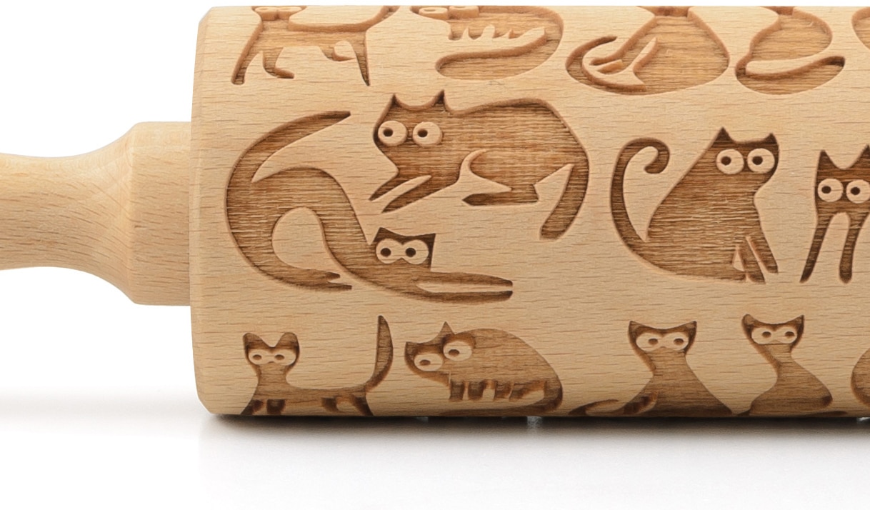 folkroll Teigroller »3D-Motiv-Teigrolle«, Katzen