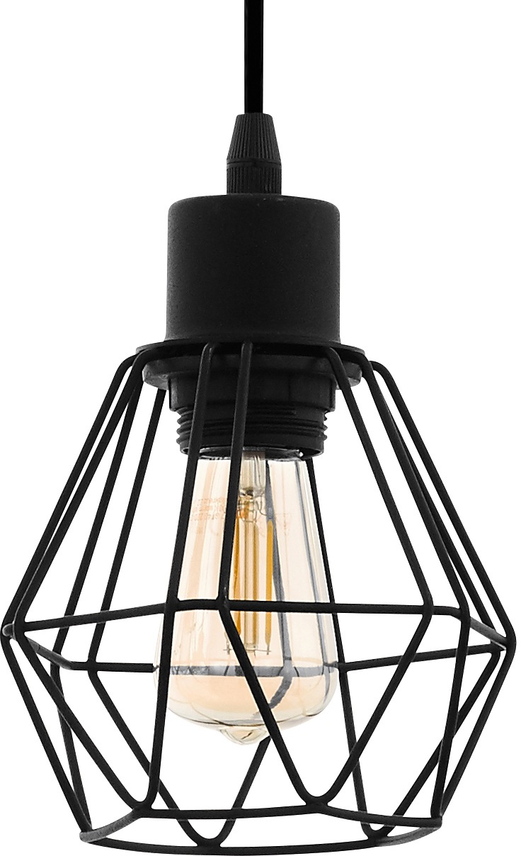 EGLO Pendelleuchte »TOWNSHEND 5«, 4 flammig, Leuchtmittel E27 | ohne Leuchtmittel, schwarz / L70 x H110 x B20 cm / Hängelampe aus Holz und Metall / Retro