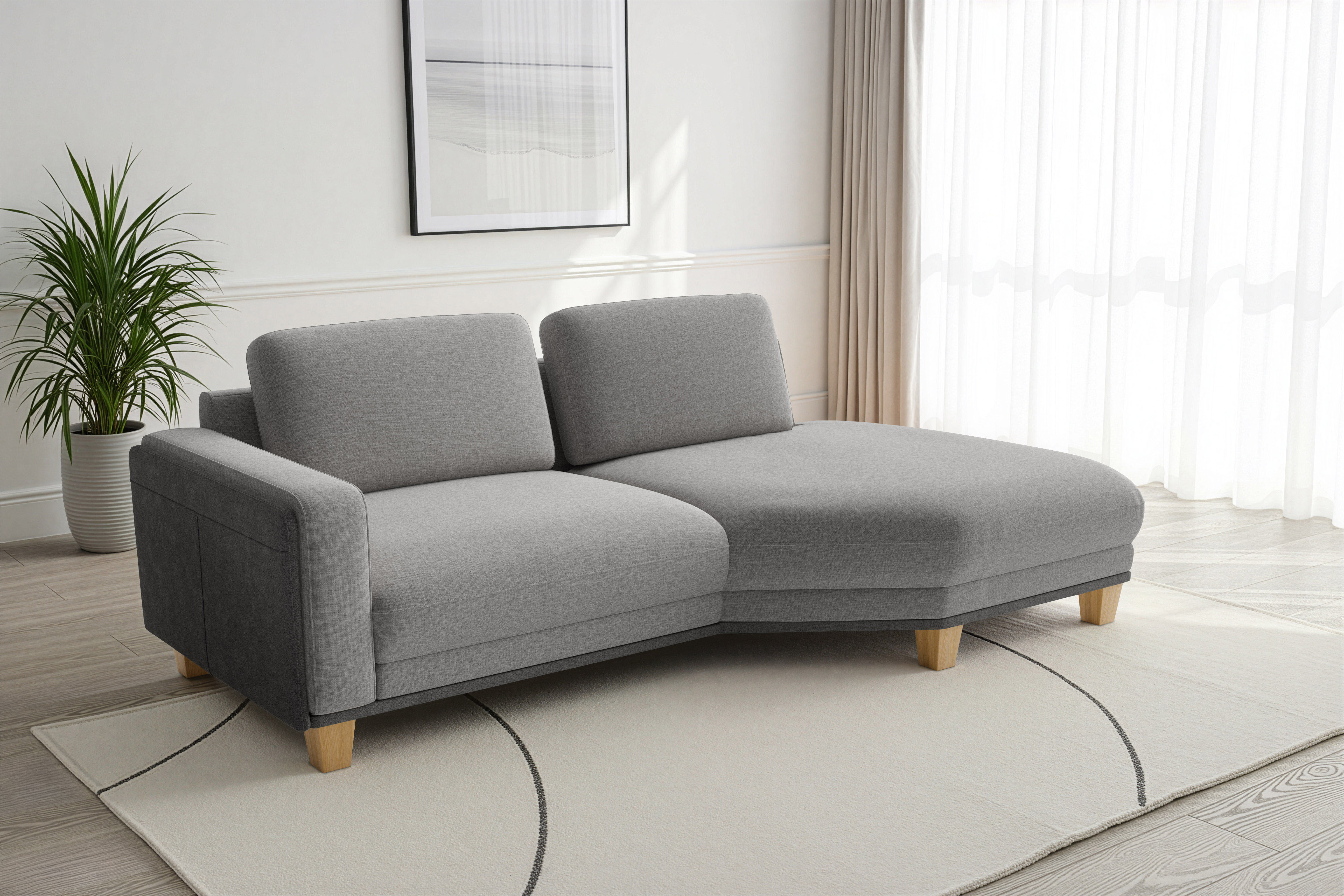 sit&more Ecksofa "Concept" Modernes Sofa in drei Fußfarben zur Auswahl