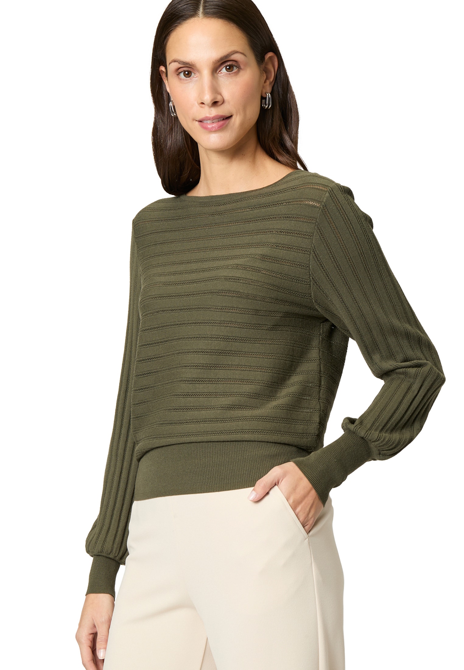 Zero Strickpullover "zero Damen Pullover mit Strukturmuster", (1 tlg.), str günstig online kaufen