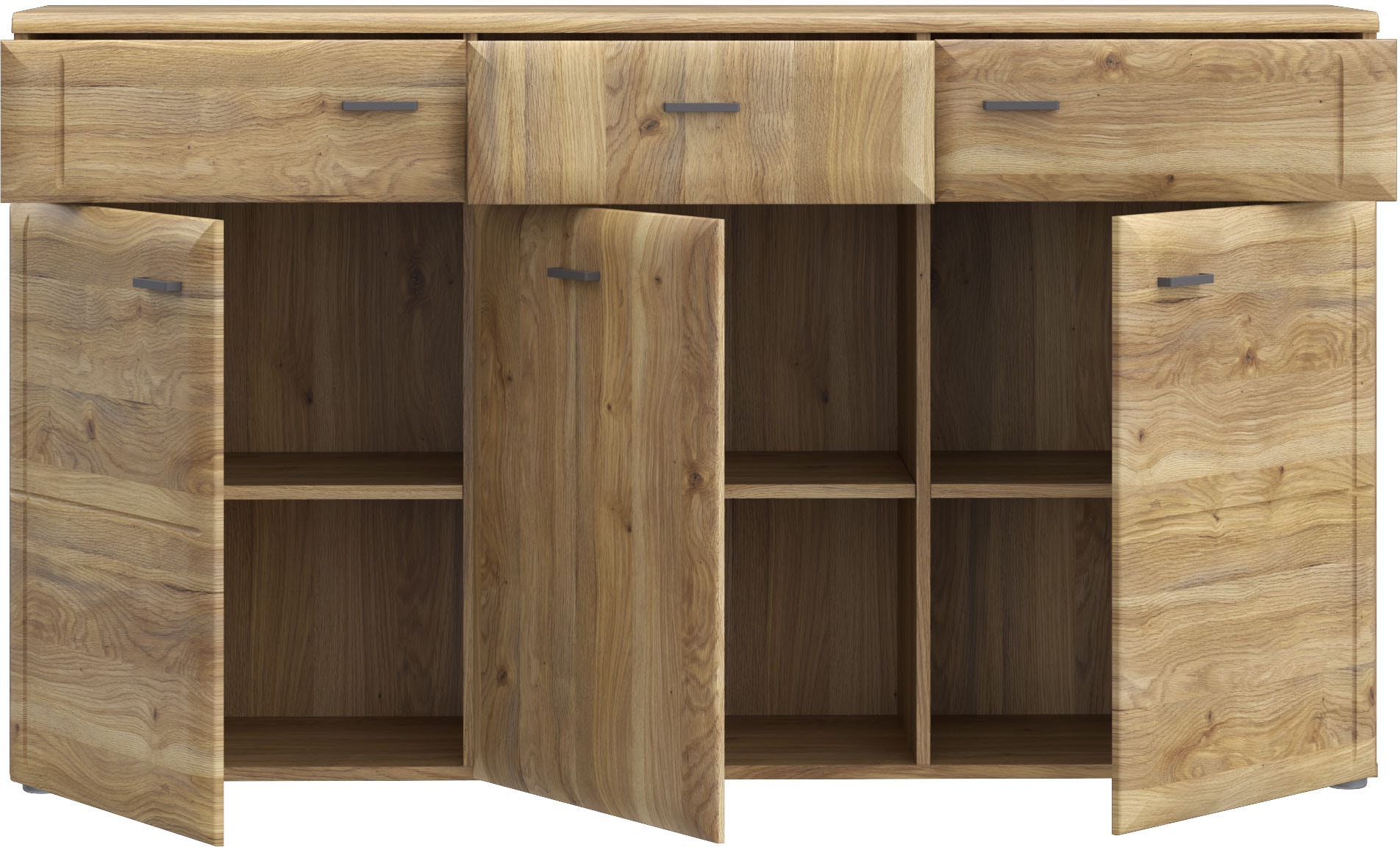 FORTE Sideboard »Akinori«, Sideboard, Holzoptik, MDF Front, Metallgriffe, Soft Close, Vollauszug