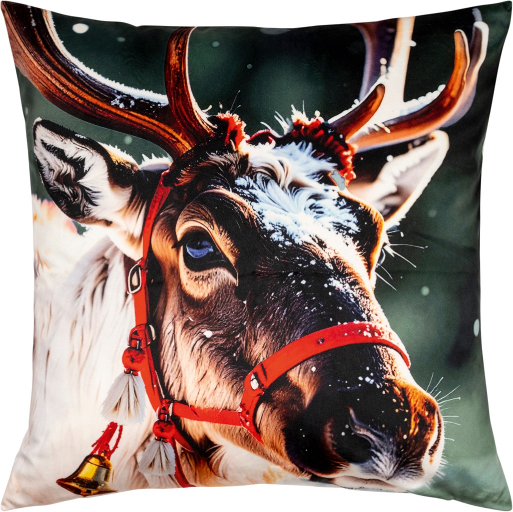 PAD Dekokissen "RUDI" Charmantes Rudolph-Rentier-Motiv für nostalgische Weihnachten