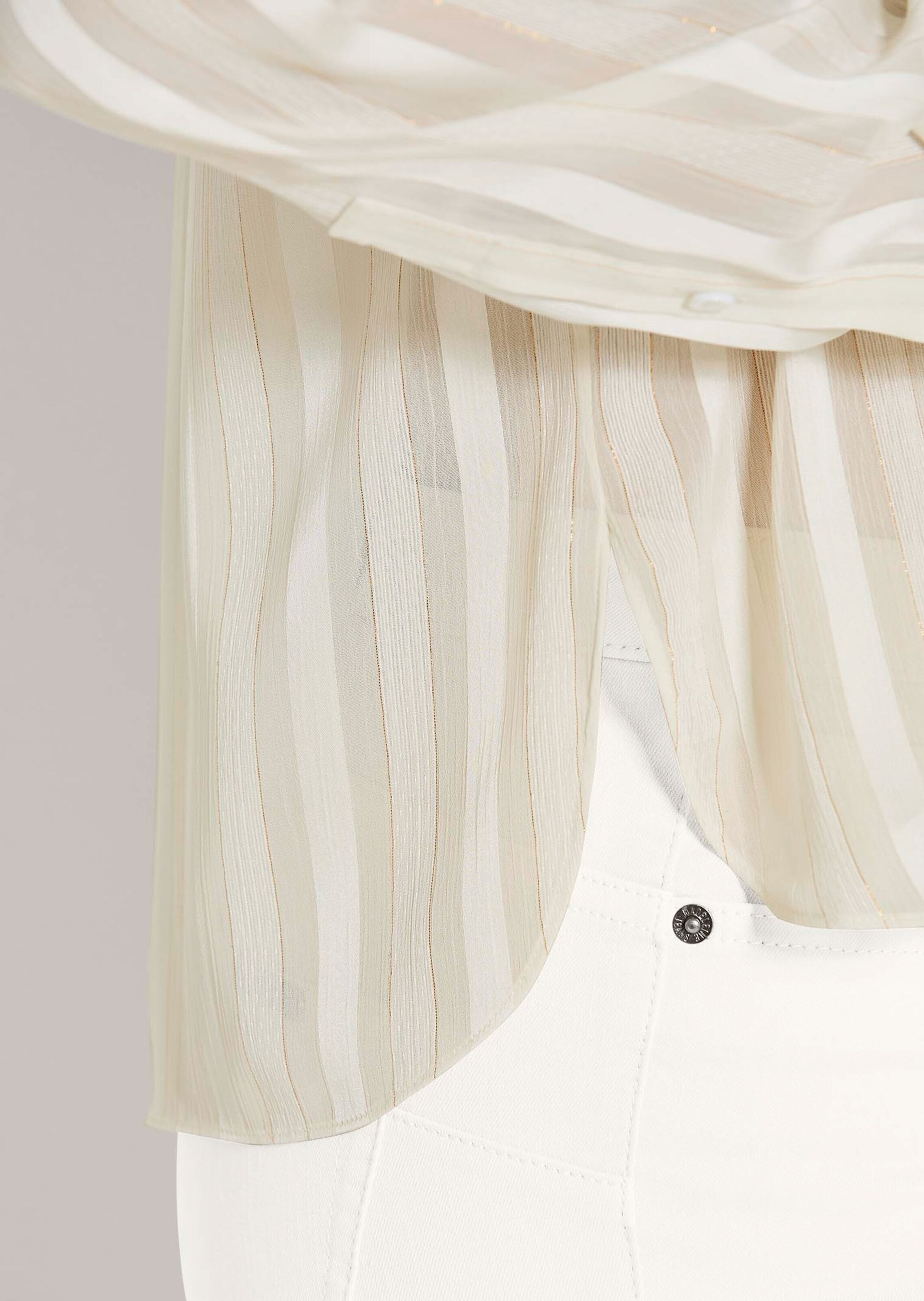 MADELEINE Langarmbluse »Hemdbluse Elegante Streifenbluse mit Glanzeffekt« Feine Transparenz