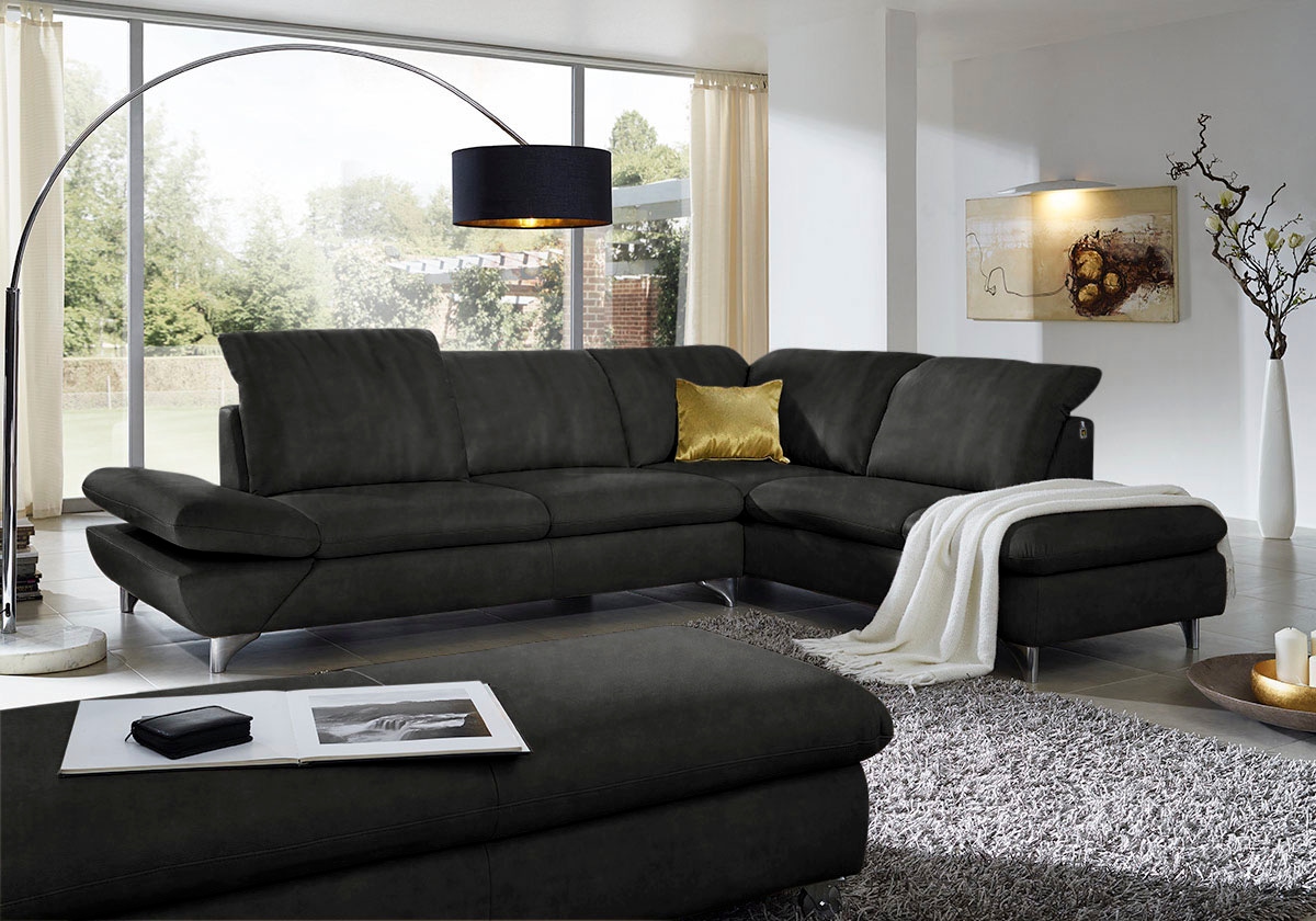 W.SCHILLIG Ecksofa "Taoo, elegant und zeitlos, bequem, L-Form, Breite 296cm" mit Sitziefenverstellung & Kopfteilverstellung