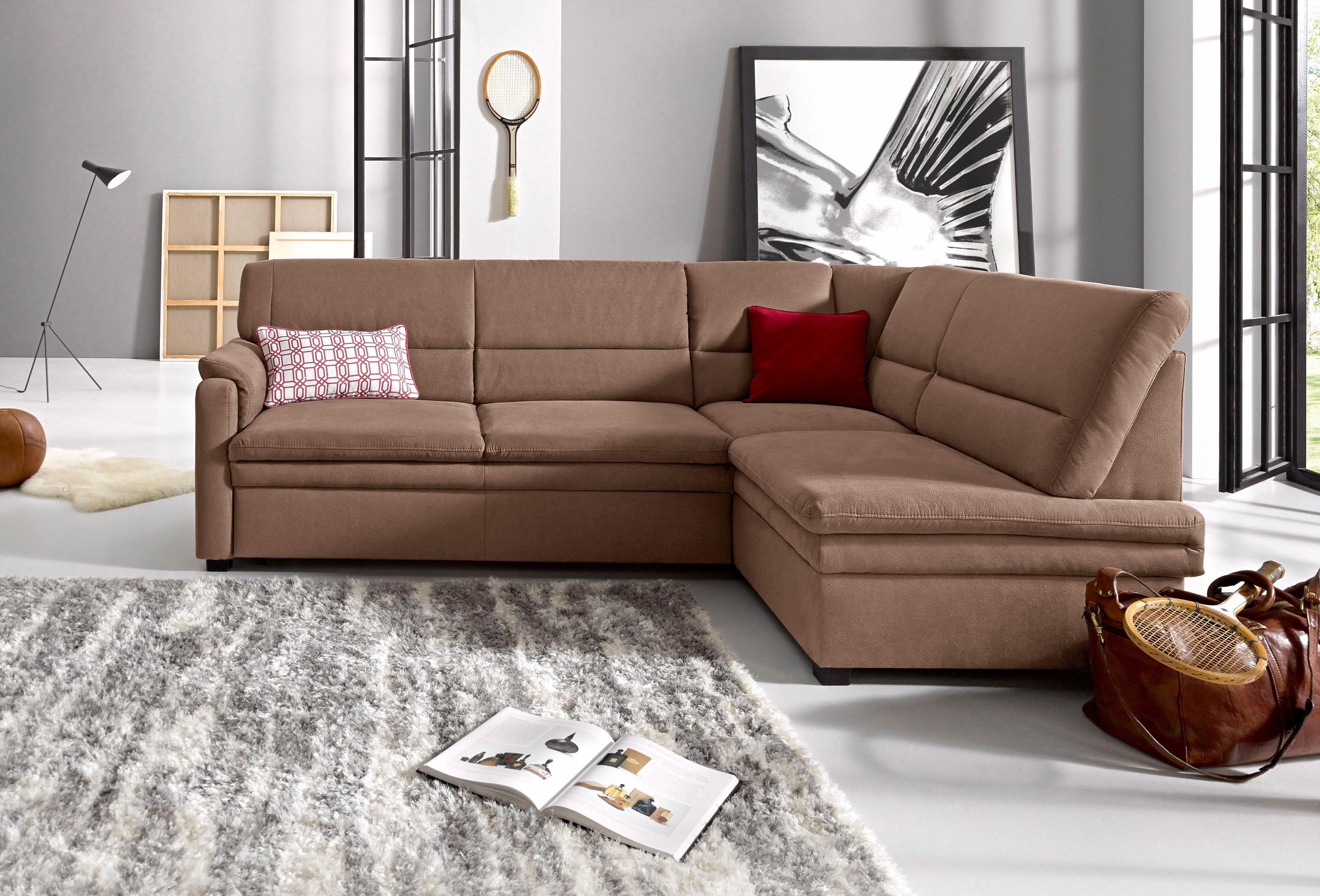 sit&more Ecksofa "Pisa L-Form" mit Federkern, wahlweise mit Schlaffunktion
