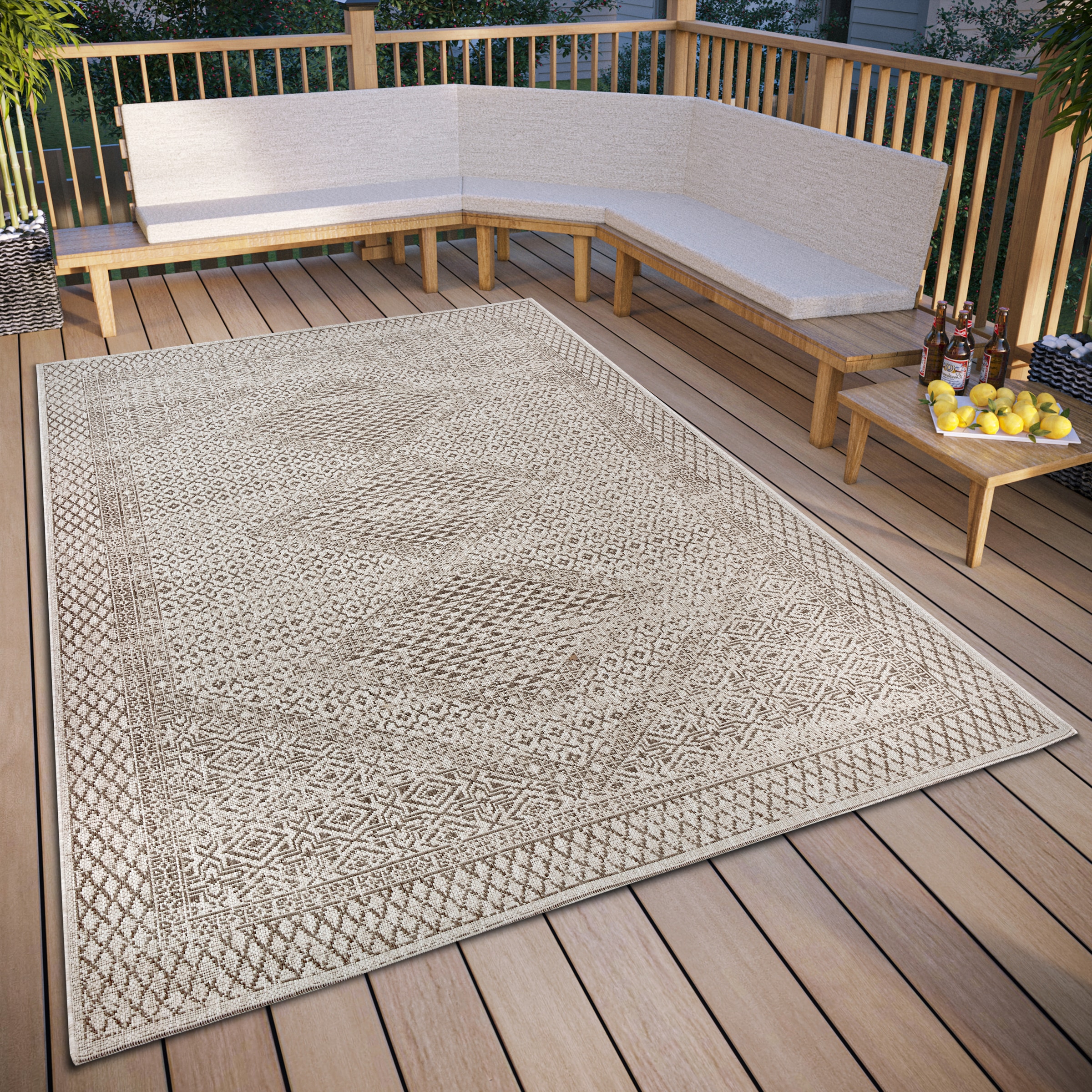 freundin Home Collection Teppich »Sophie«, Outdoor, rechteckig, Wetterfest, In-& Teppich, Wohnzimmer, | Garten, BAUR Balkon, Modern