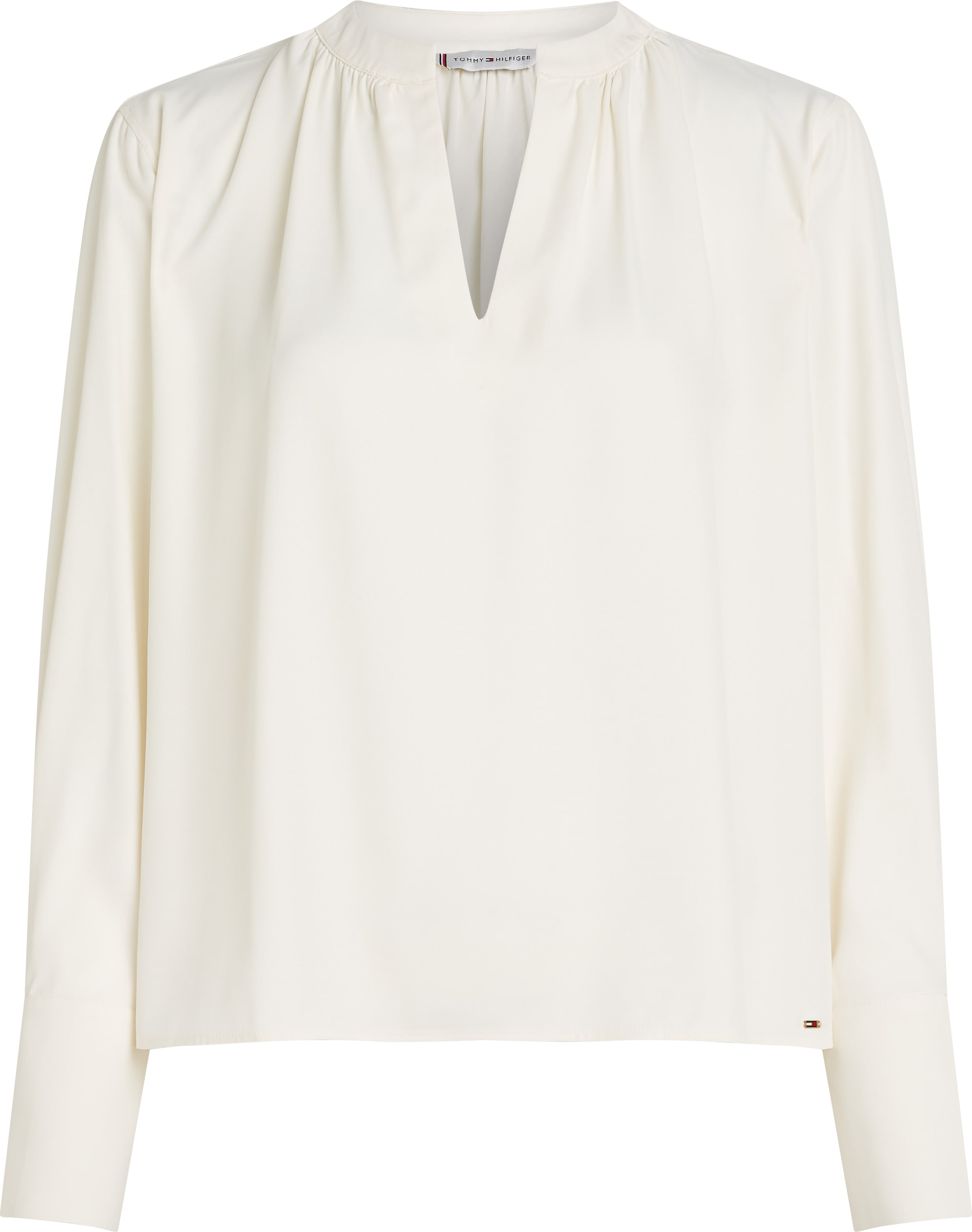 Tommy Hilfiger Langarmbluse "SOFT VIS V NECK LS BLOUSE", mit Raffungen günstig online kaufen