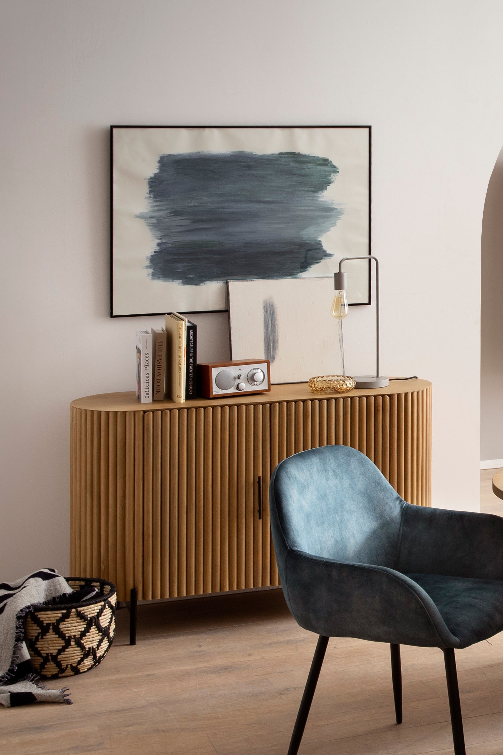 SIT Kommode 1 Stk. tlg. Lamellen-Design im Retro Stil günstig online kaufen