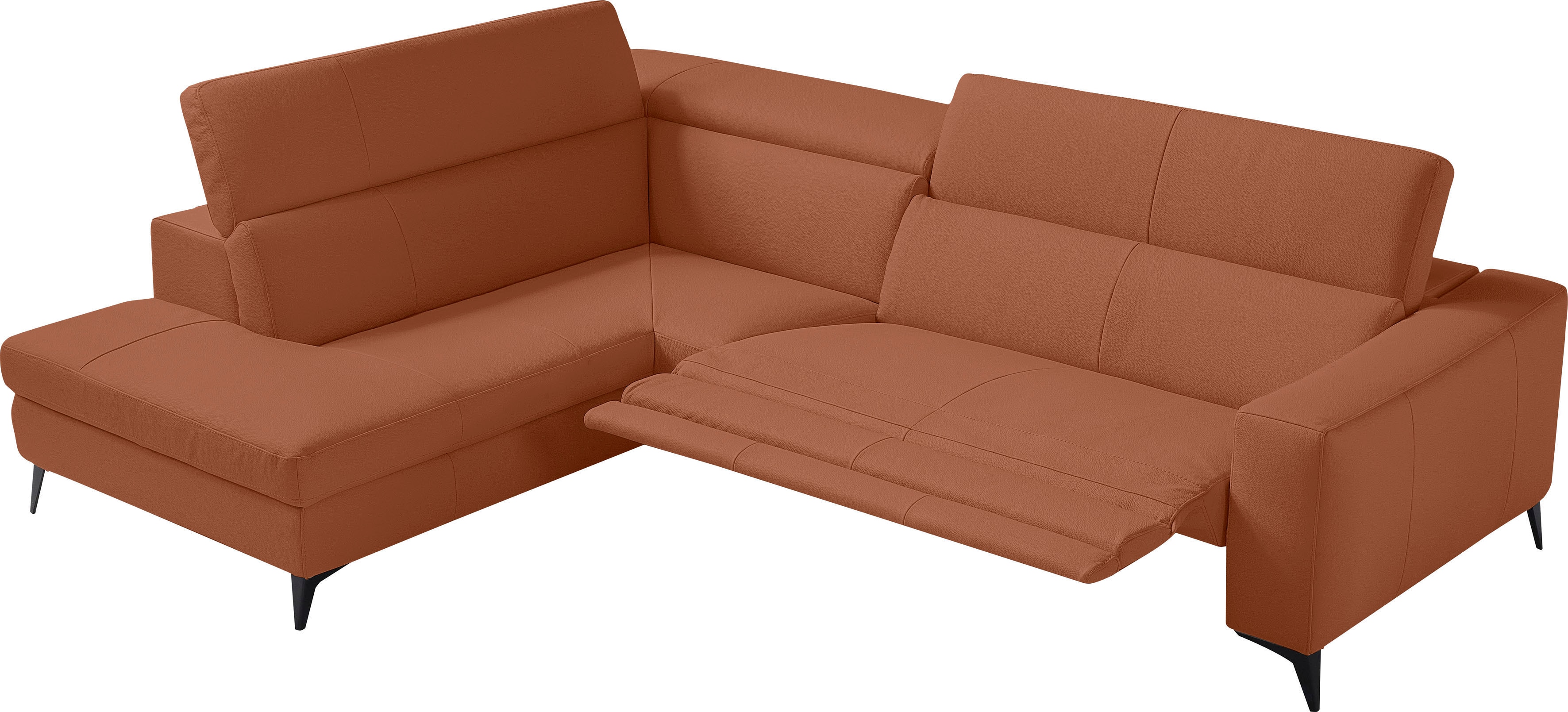 Egoitaliano Ecksofa "Edith, Designsofa mit hohem Sitzkomfort, Breite 269cm, L-Form" inkl. elektrischer Relaxfunktion und manuell verstellbaren Kopfteilen