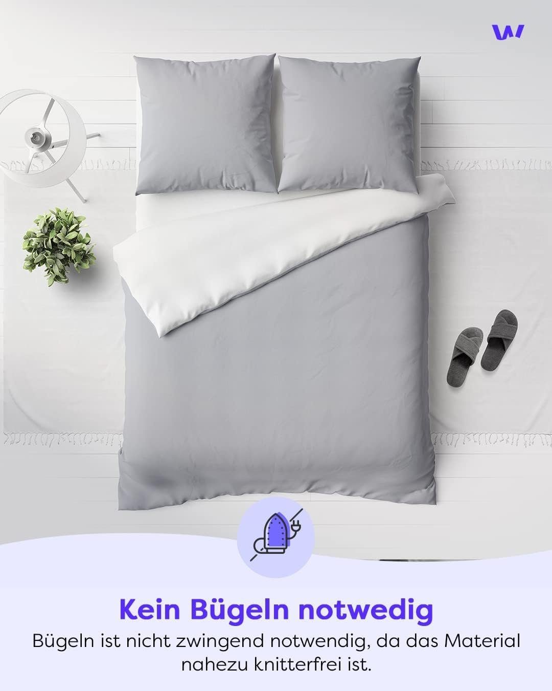 Wolkenfeld Bettwäsche »Allergiker Bettwäsche, unfassbar weich«, 135x200 cm, 155x220 & Übergrößen I inkl. Kissenbezüge 80x80 I 2-farbig