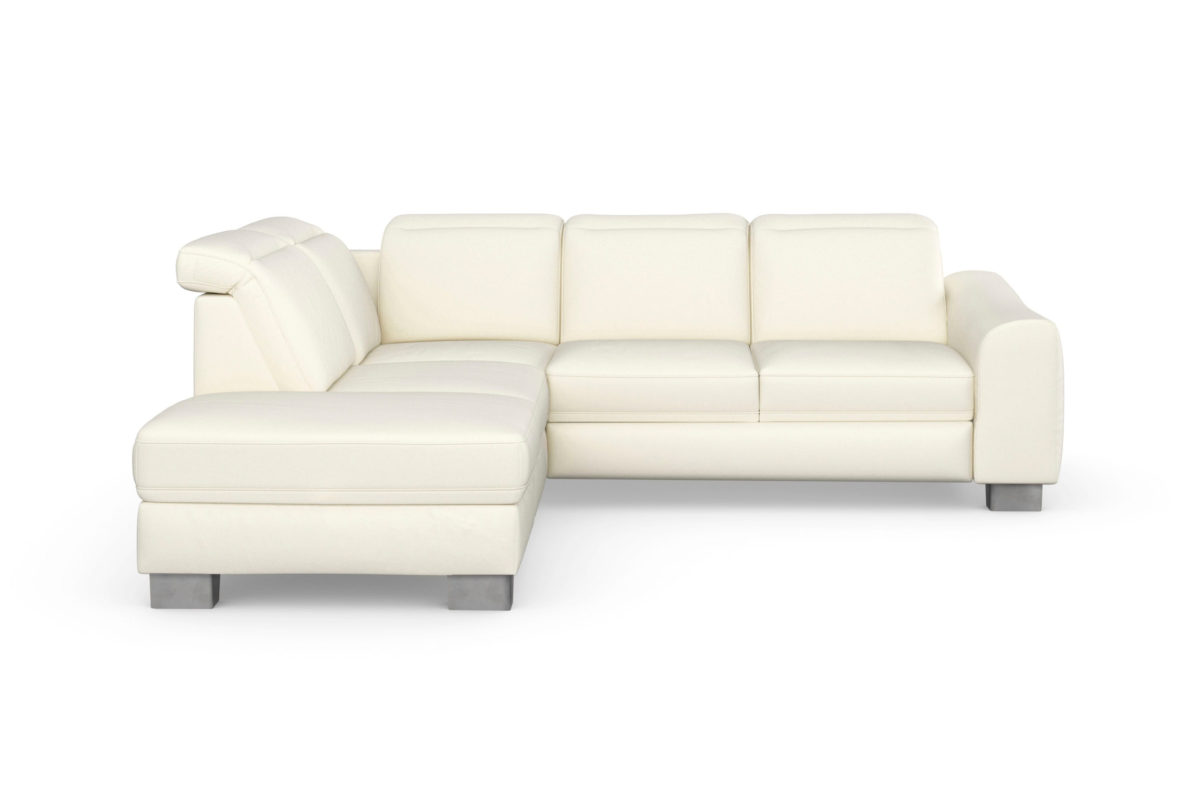 sit&more Ecksofa »Dundee L-Form«, mit Federkern und Edelstahlfüßen, wahlweise mit Kopfteilverstellung