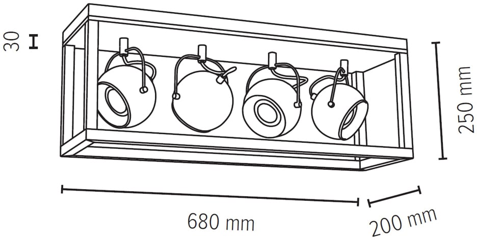 SPOT Light LED Deckenleuchte »ROY«, 4 flammig-flammig, Inklusive LED- Leuchtmittel, Naturprodukt aus Eichenholz, Nachhaltig bestellen | BAUR