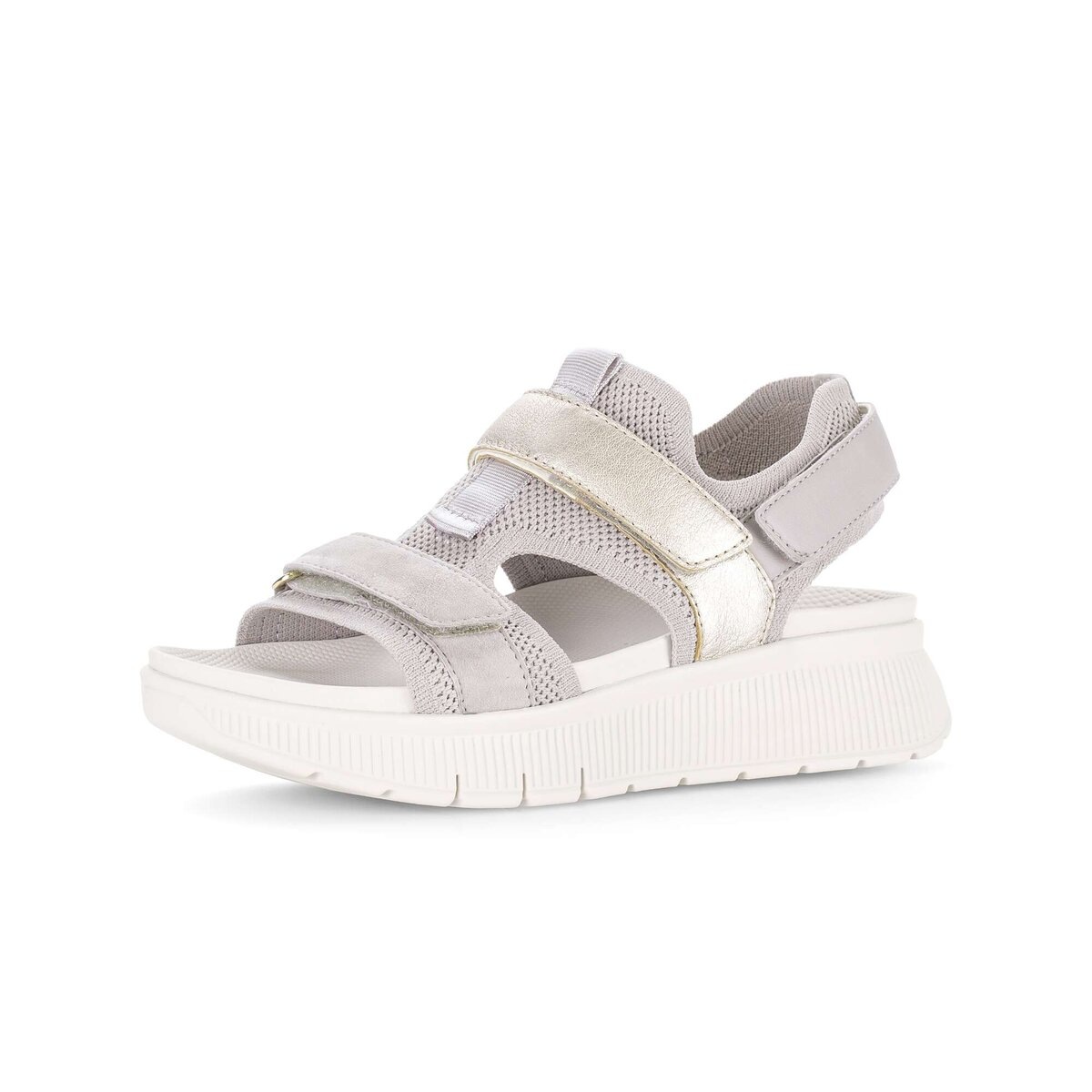 Plateausandaletten GABOR "Plateau Sandale", Damen, Gr. 40, grau, Schuhe