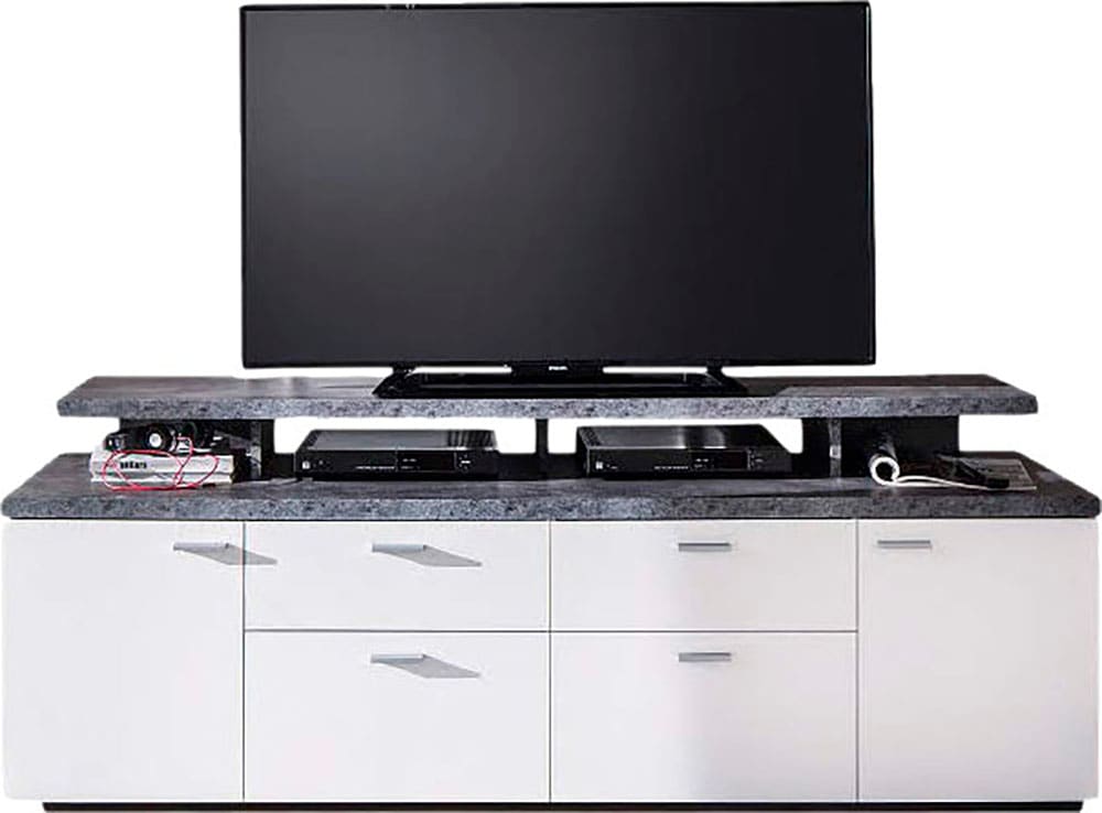 Home affaire TV-Board "Messina" 1 Stk. tlg. TV-Lowboard mit Türen, Schubladen & Fächern - (B/T/H) 180/47/66 cm