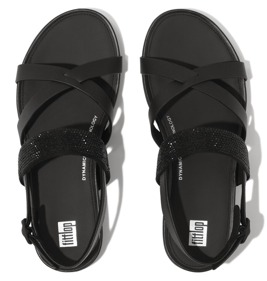 Fitflop Sandale »GRACIE CRYSTAL LEATHER STRAPPY BACK-STRAP SANDALS«, Sommerschuh, Sandalette, Riemchensandale, mit Fersenriemchen