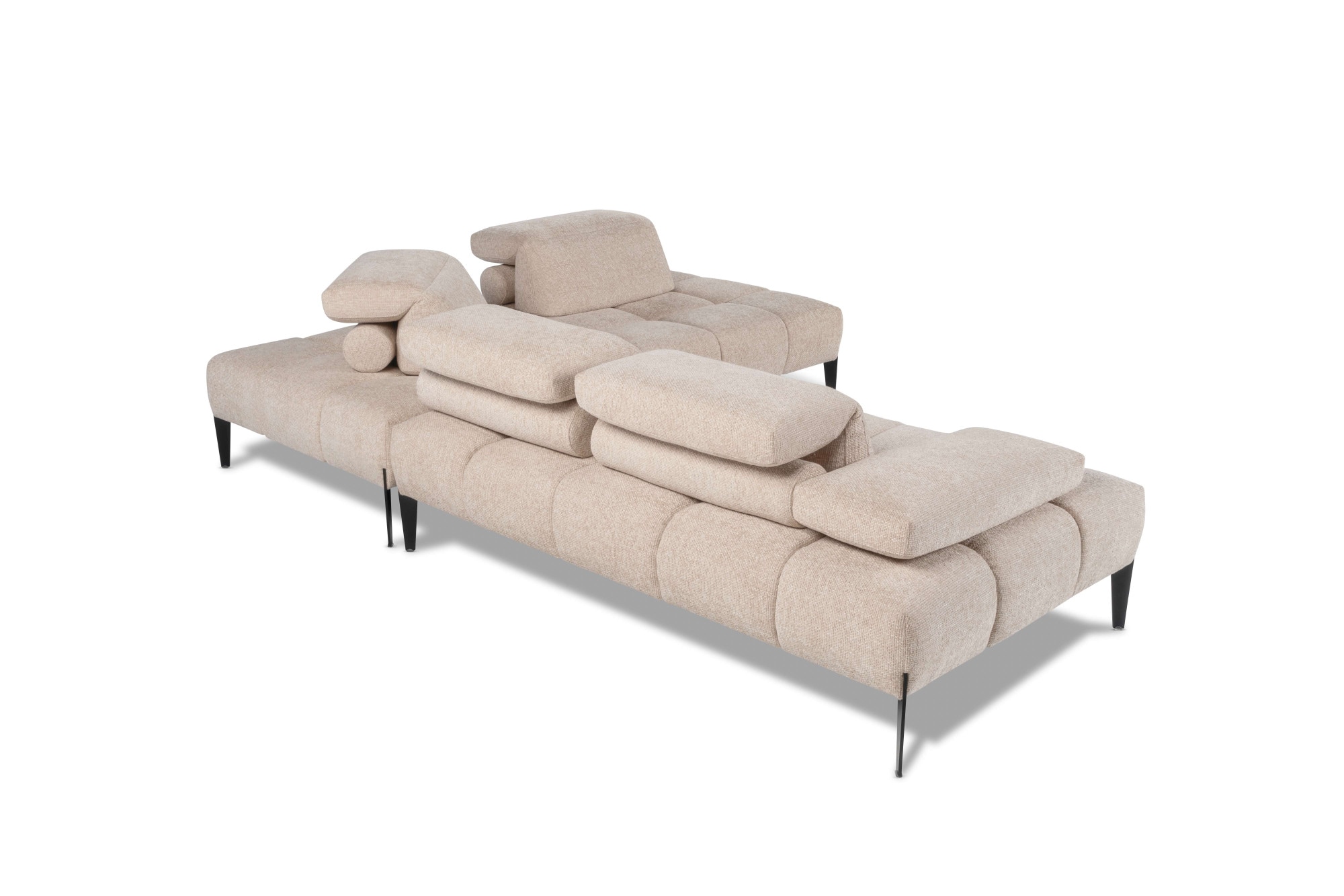 CALIA ITALIA Ecksofa »Skyline, Made in Italy, Design-Sofa, L-Form, mit Sitztiefenverstellung« verstellbare Armlehne und Kopfstütze für maximalen Komfort