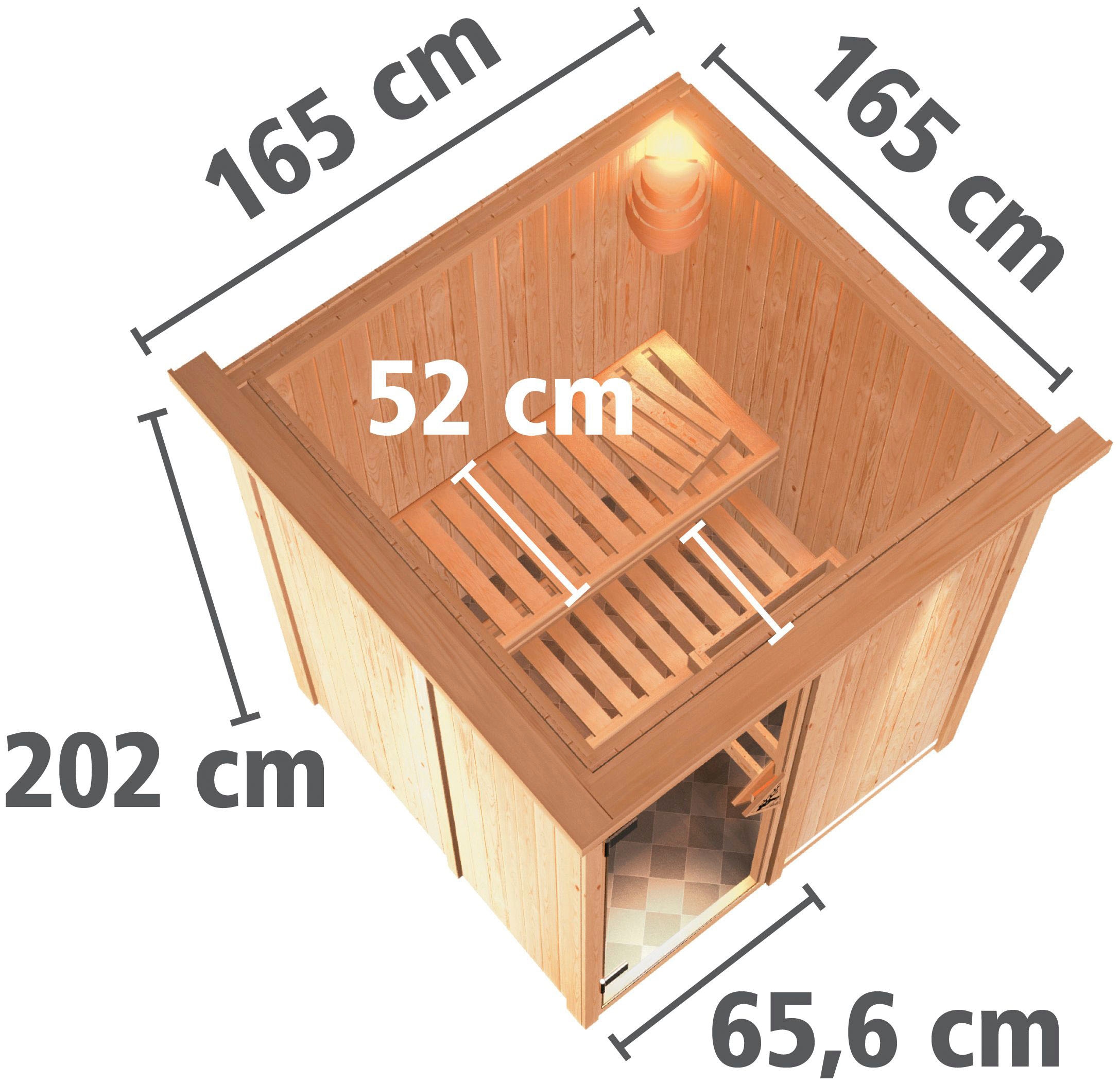 Karibu Sauna »Norin«, 9 KW-Bio-Ofen mit externer Steuerung