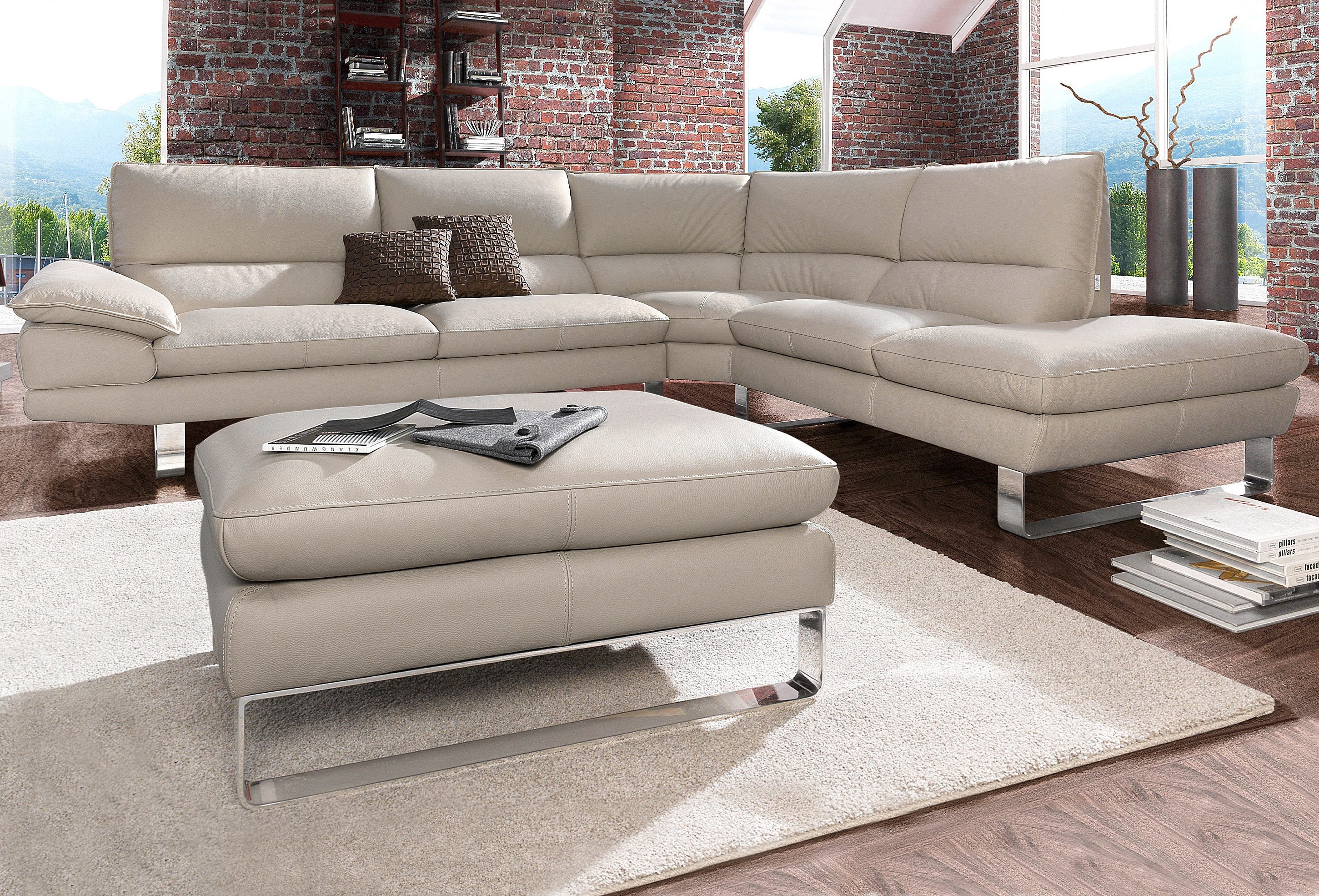 CALIA ITALIA Ecksofa "Dave, italienisches Designsofa mit erstklassigem Sitzkomfort, L-Form" mit tollen Lederbezügen
