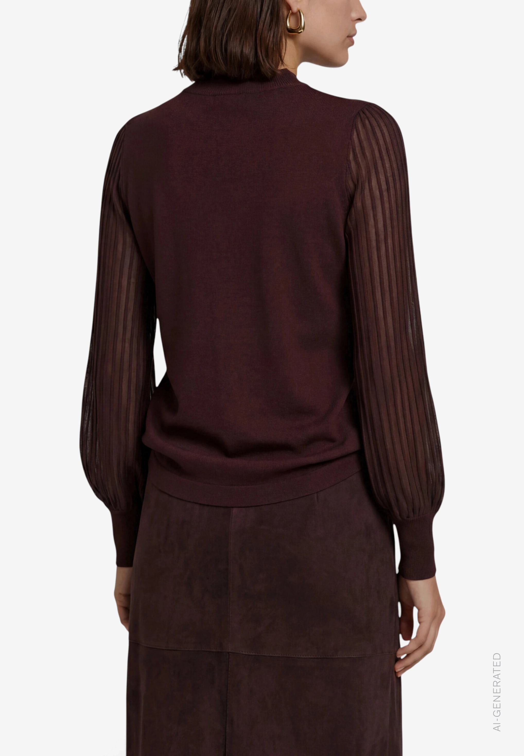 Zero Strickpullover mit transparenten Ärmeln