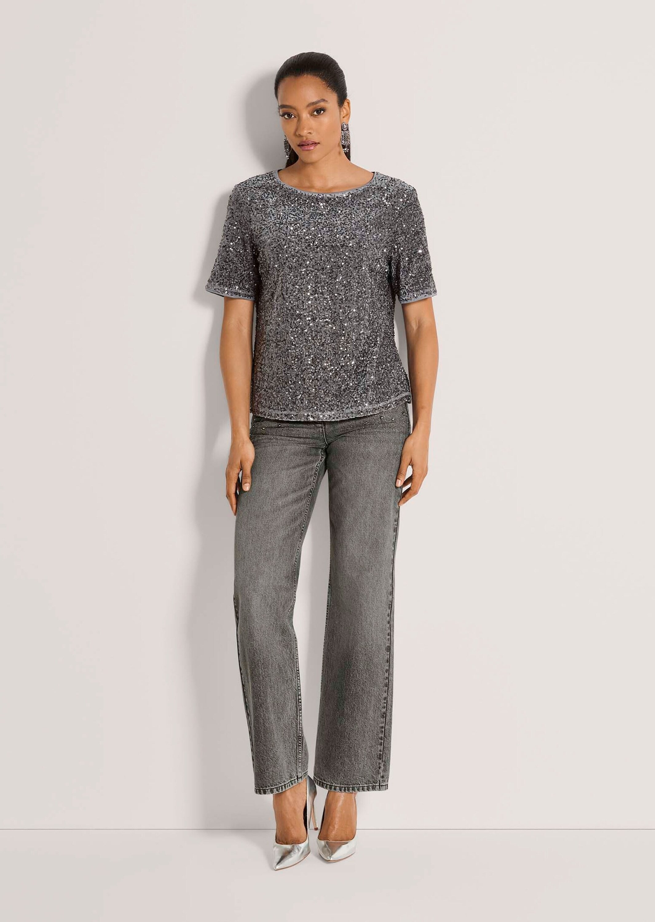 MADELEINE Kurzarmshirt »Shirt Paillettenshirt mit Halbarm«