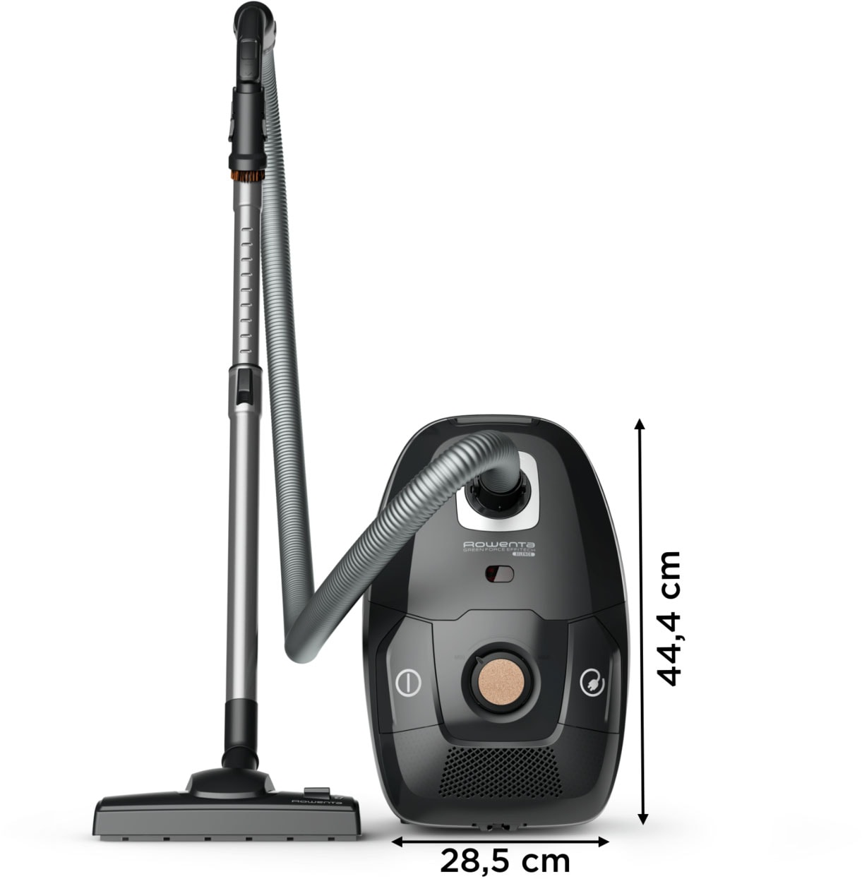 Rowenta Bodenstaubsauger »Green Force Effitech, Staubsauger mit Beutel, großer Aktionsradius«, 400 W, mit Beutel, Aus recyceltem Kunststoff, starke Saugleistung, RO6189