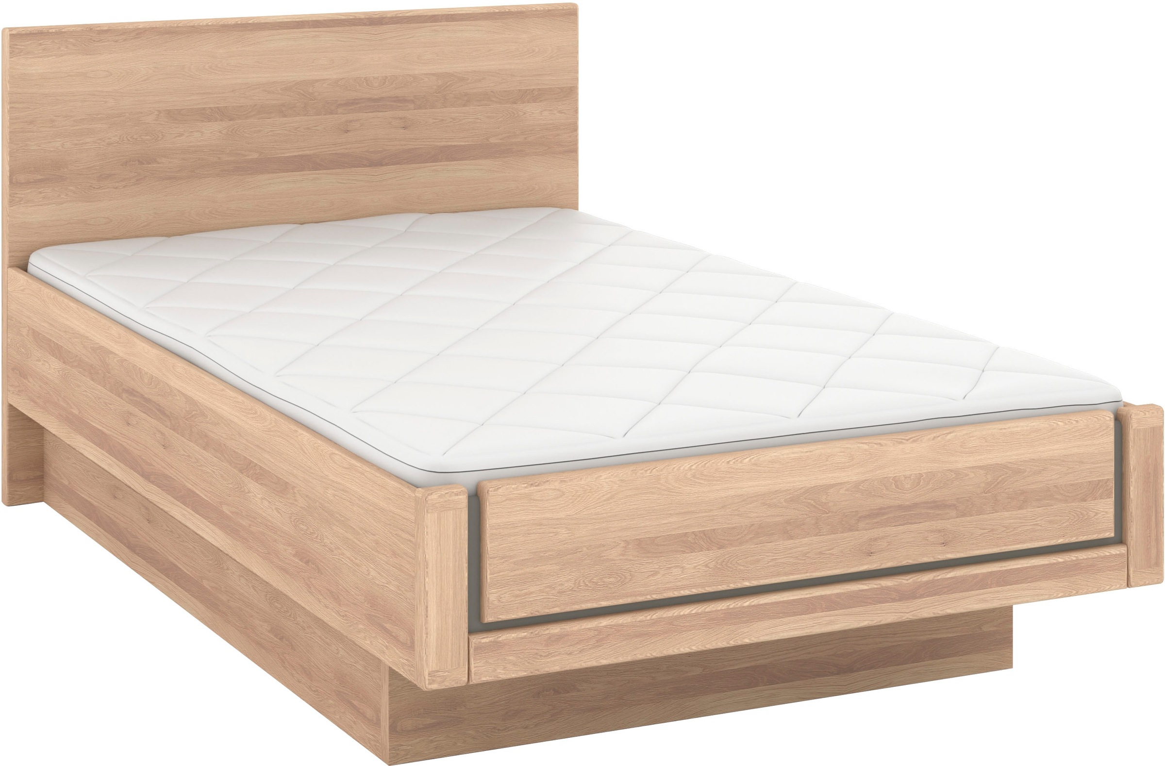 Musterring Holzbett »Sorrent, Bettgestell, Bettrahmen, teilmassiv Eiche«, (MADE IN GERMANY), Eiche teilmassiv, Liegehöhenverstellung, in schwebender Optik
