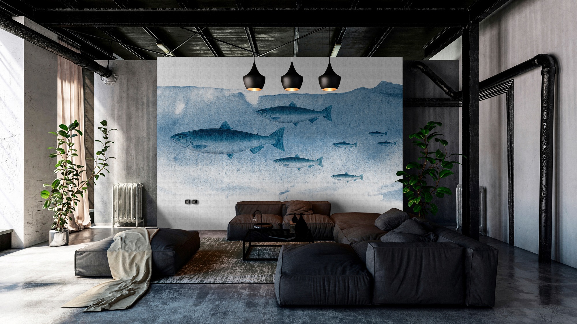 living walls Fototapete »Walls by Patel Into The Blue 1«, Vlies, Wand, Schräge