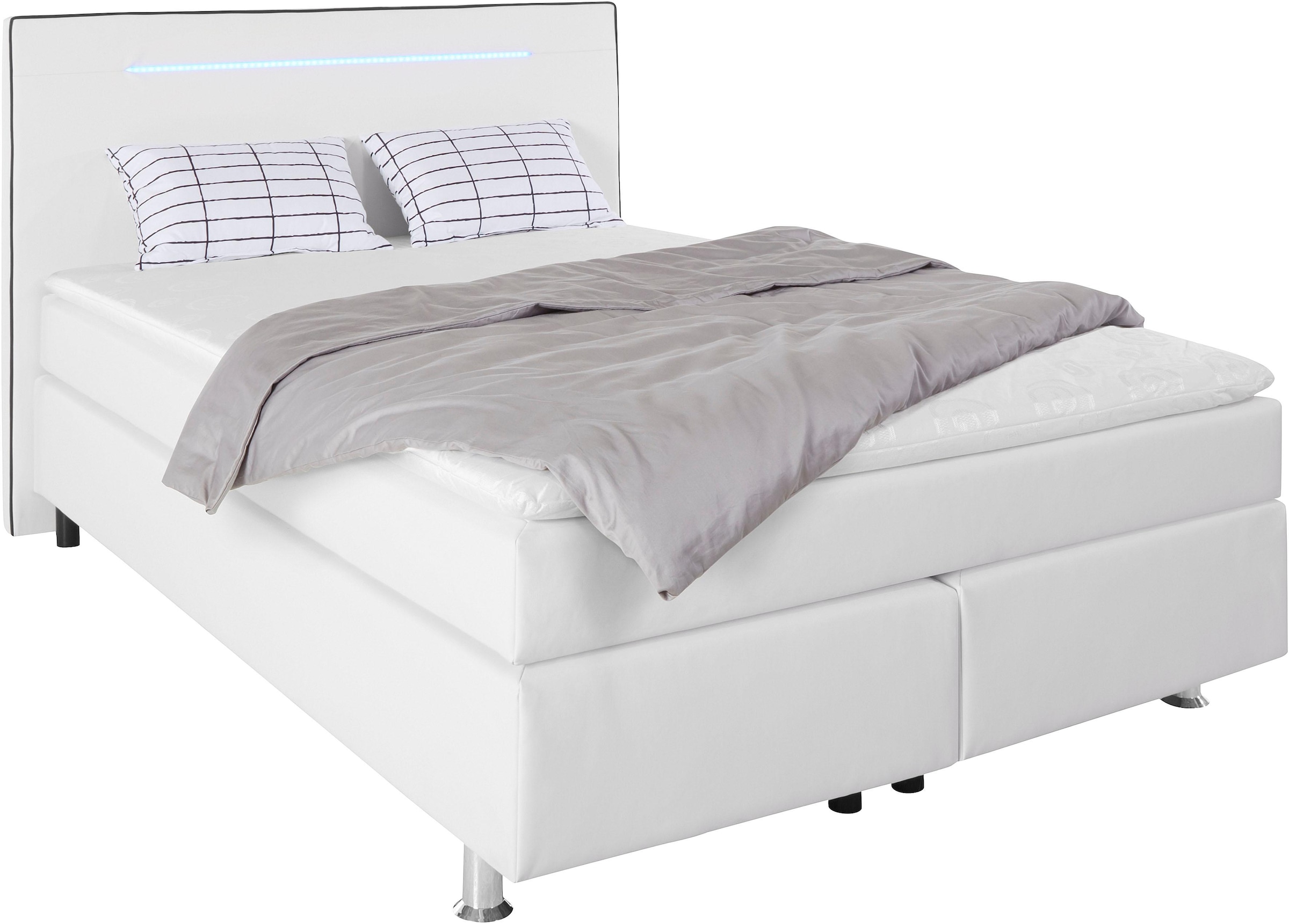 COLLECTION AB Boxspringbett, inkl. LED-Beleuchtung, Topper und Kissen