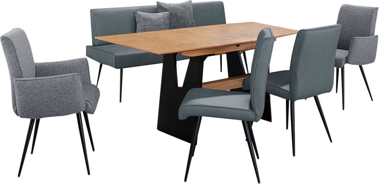 K+W Komfort & Wohnen Essgruppe "Giacomo I" Polsterbank, 2 Stühle und 2 Arml günstig online kaufen