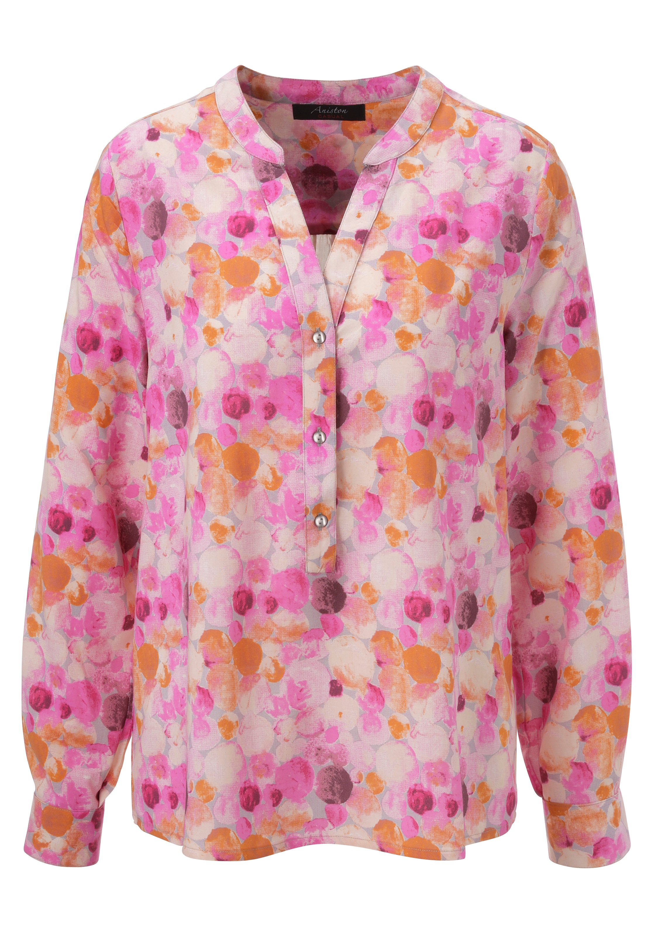 Aniston CASUAL Schlupfbluse, mit farbharmonischem, grafischen Druck im Batik-Look - NEUE KOLLEKTION