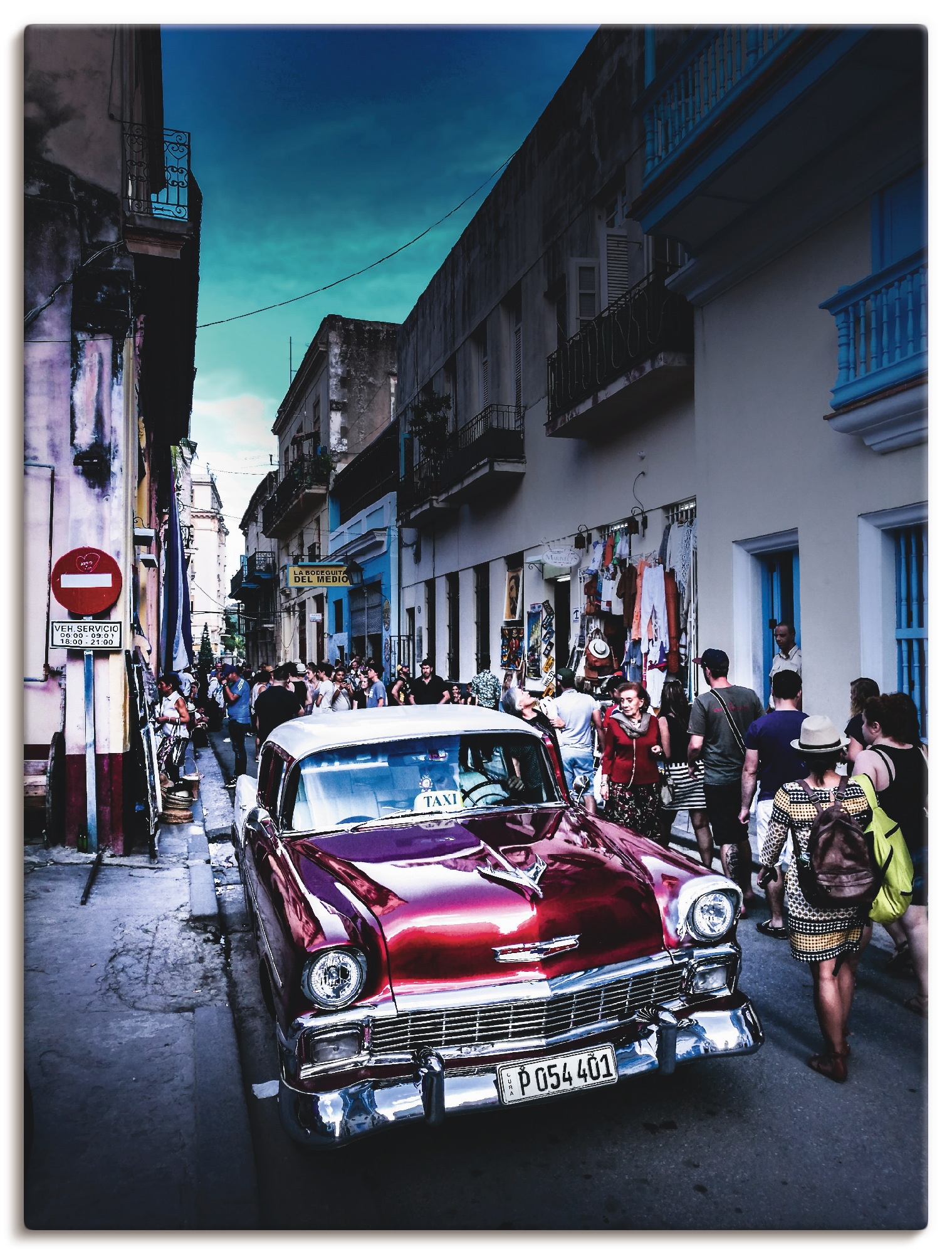 Artland Leinwandbild "Leben in Havanna", Auto, (1 St.), auf Keilrahmen gespannt