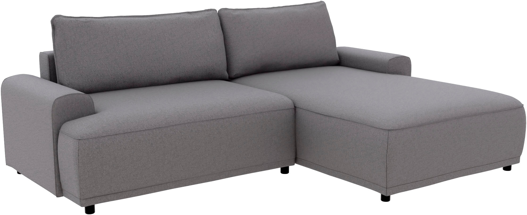 TRENDMANUFAKTUR Ecksofa »Fordon, Schlafsofa mit Bettkasten, Couch in L-Form, Breite 250 cm«, in Struktur LUMOS, 3D-Effekt, anthrazit, Recamiere rechts