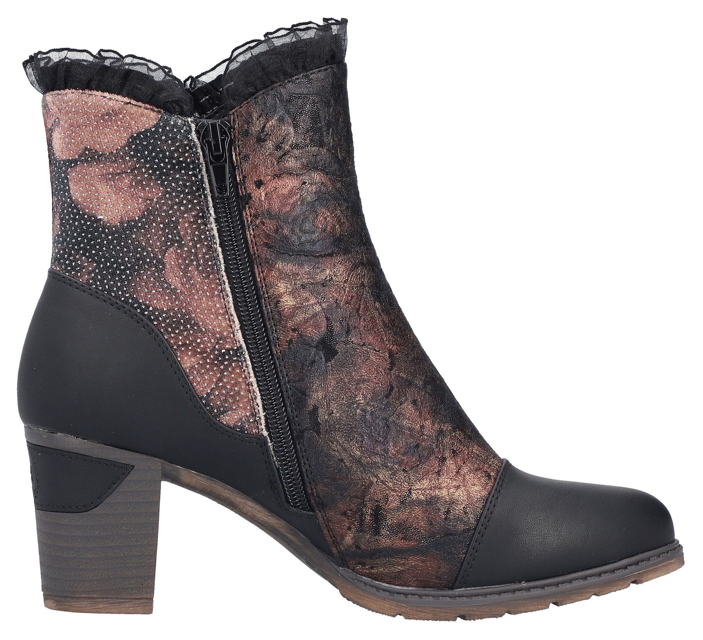 Rieker Stiefelette, Trachtenstiefelette, Festtagsstiefelette, Blockabsatz, mit Warmfutter